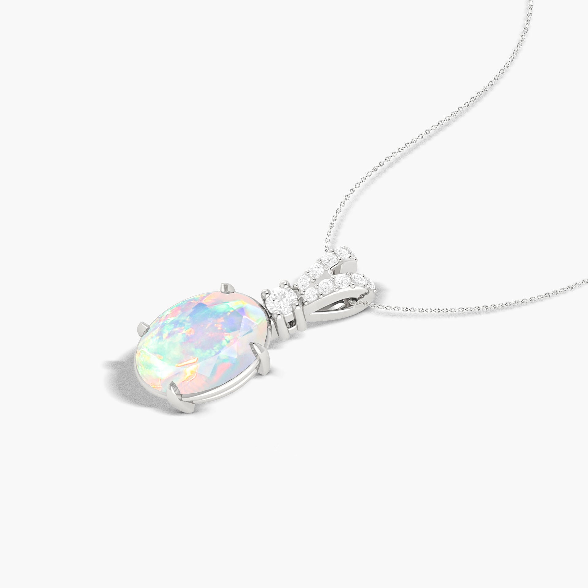 White Opal Gemstone Pendant Necklace - Goodstone Jewels