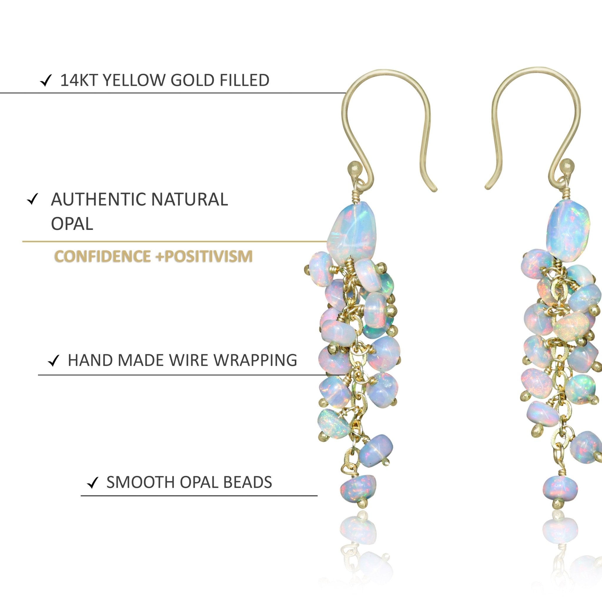 White Opal Handmade Drop and Dangle Earring - Goodstone Jewels