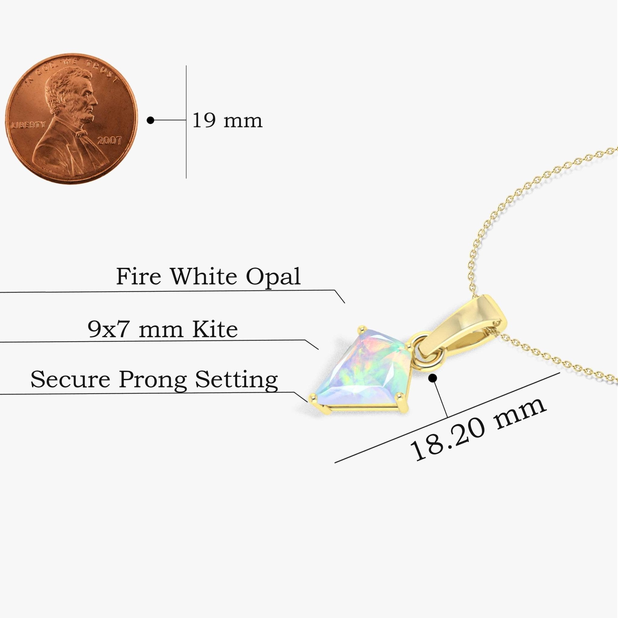 White Opal Kite Gemstone Pendant Necklace - Goodstone Jewels