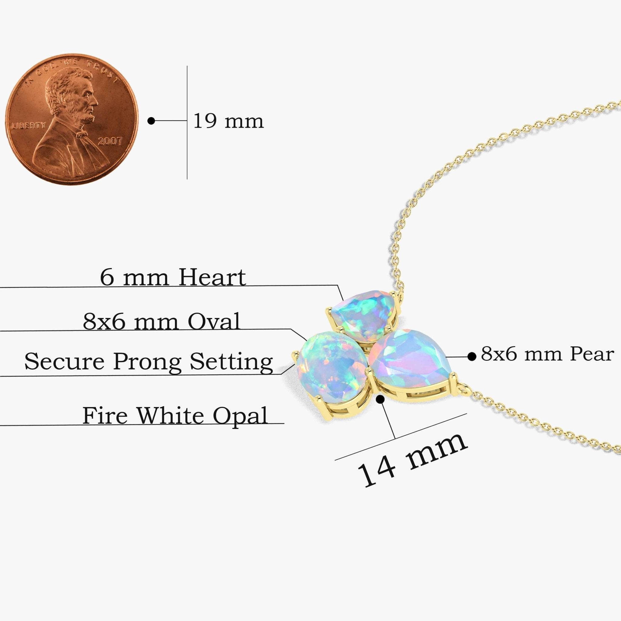 White Opal Three Stone Pendant Jewelry - Goodstone Jewels