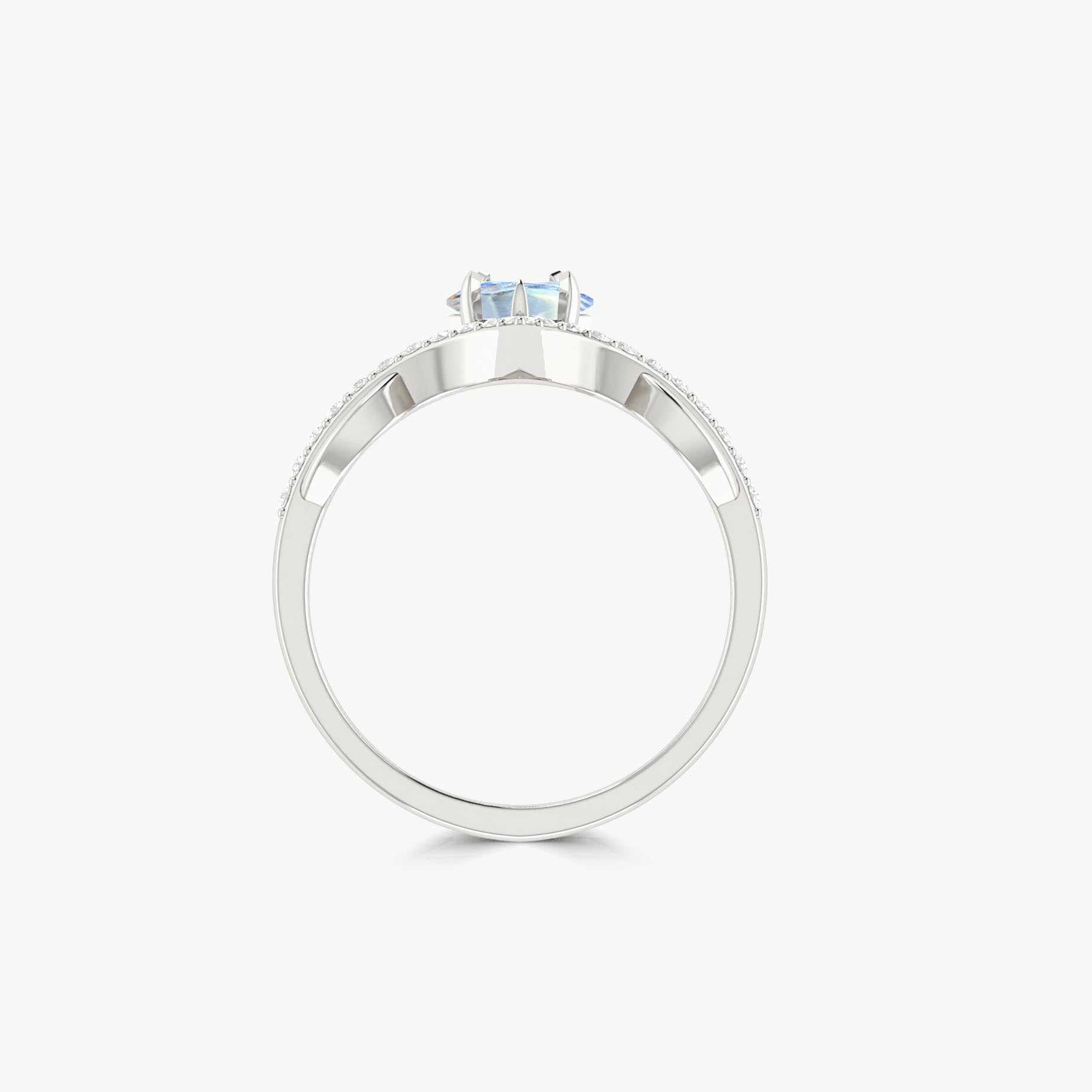 Women's engagement kite shape moonstone ring for women - Goodstone Jewels