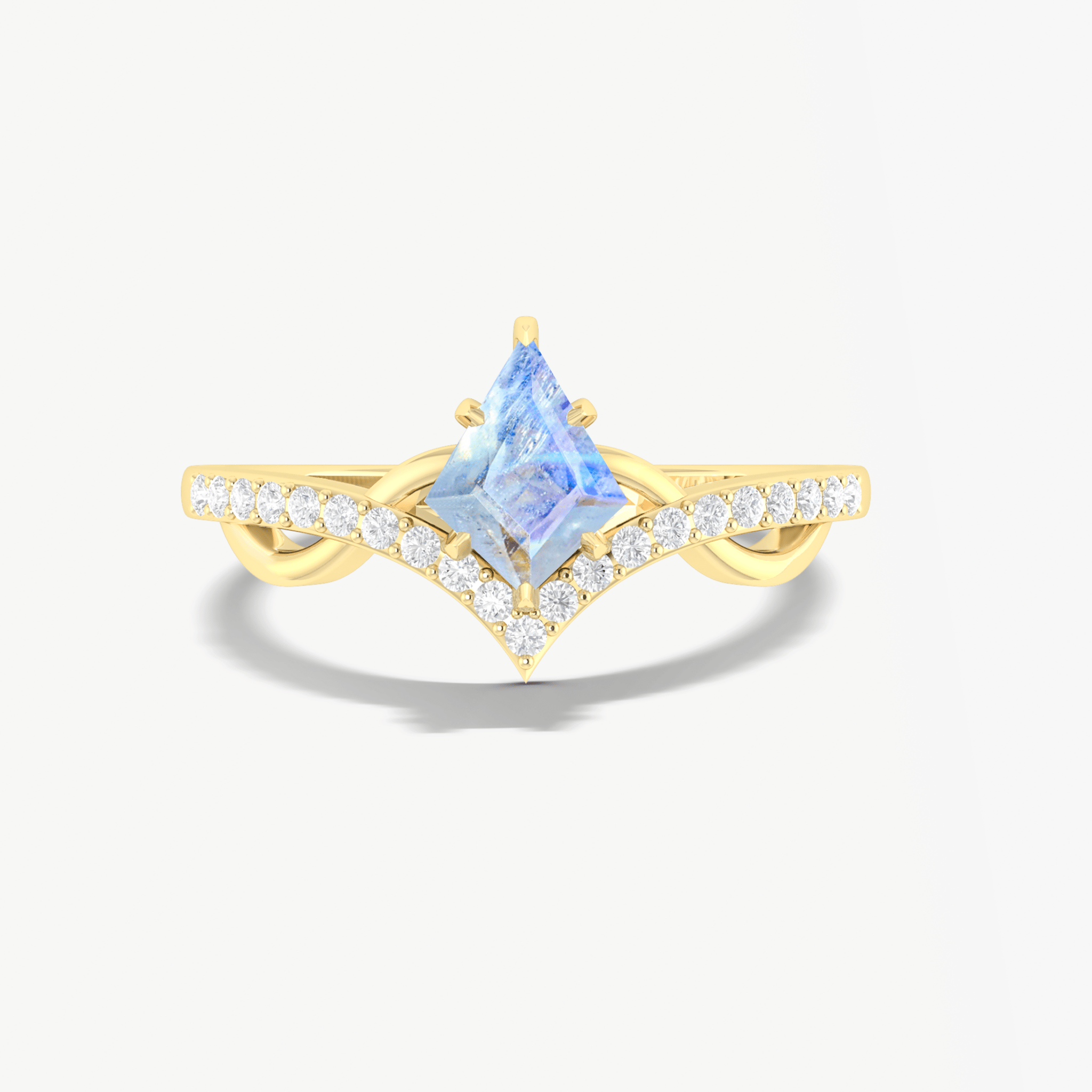 Women's engagement kite shape moonstone ring for women - Goodstone Jewels