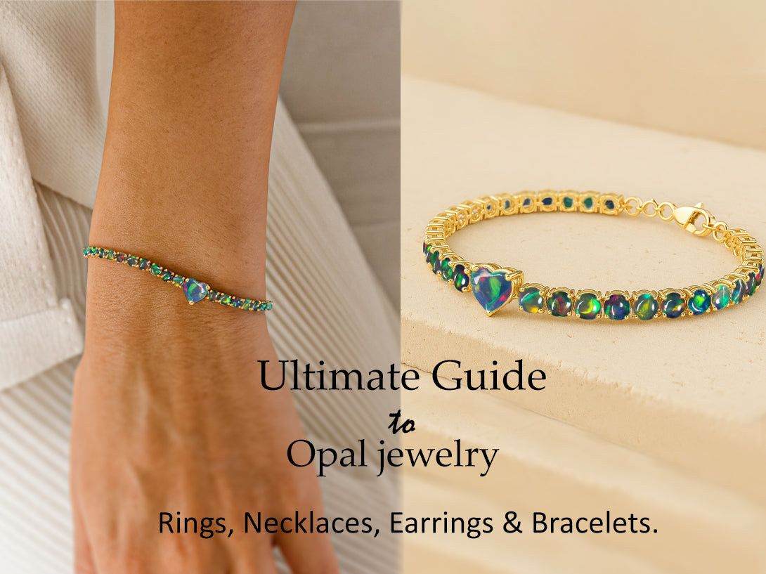 Gold plated opal bracelet with heart charm – shimmering green blue opal jewelry for women, perfect fashion gift.