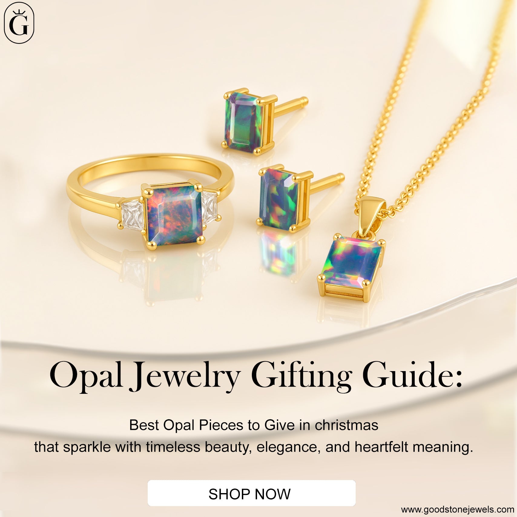 Make this Christmas unforgettable with opal jewelry gifts. From earrings and ring to necklace and bracelet