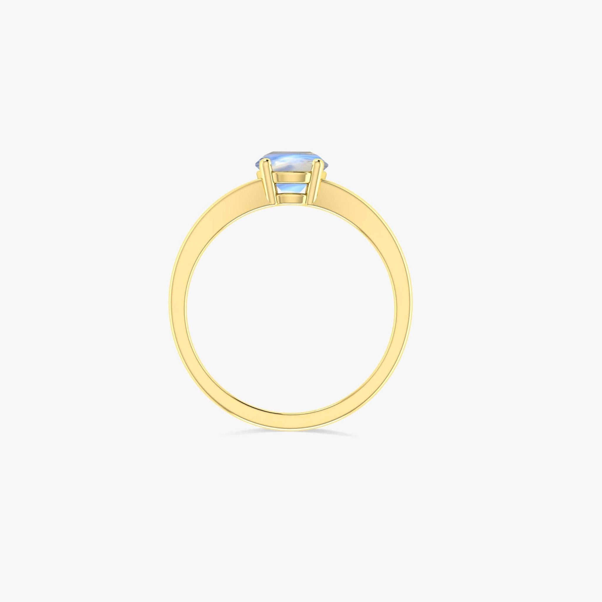 6 MM Round Moonstone Wedding Statement ring - Goodstone Jewels