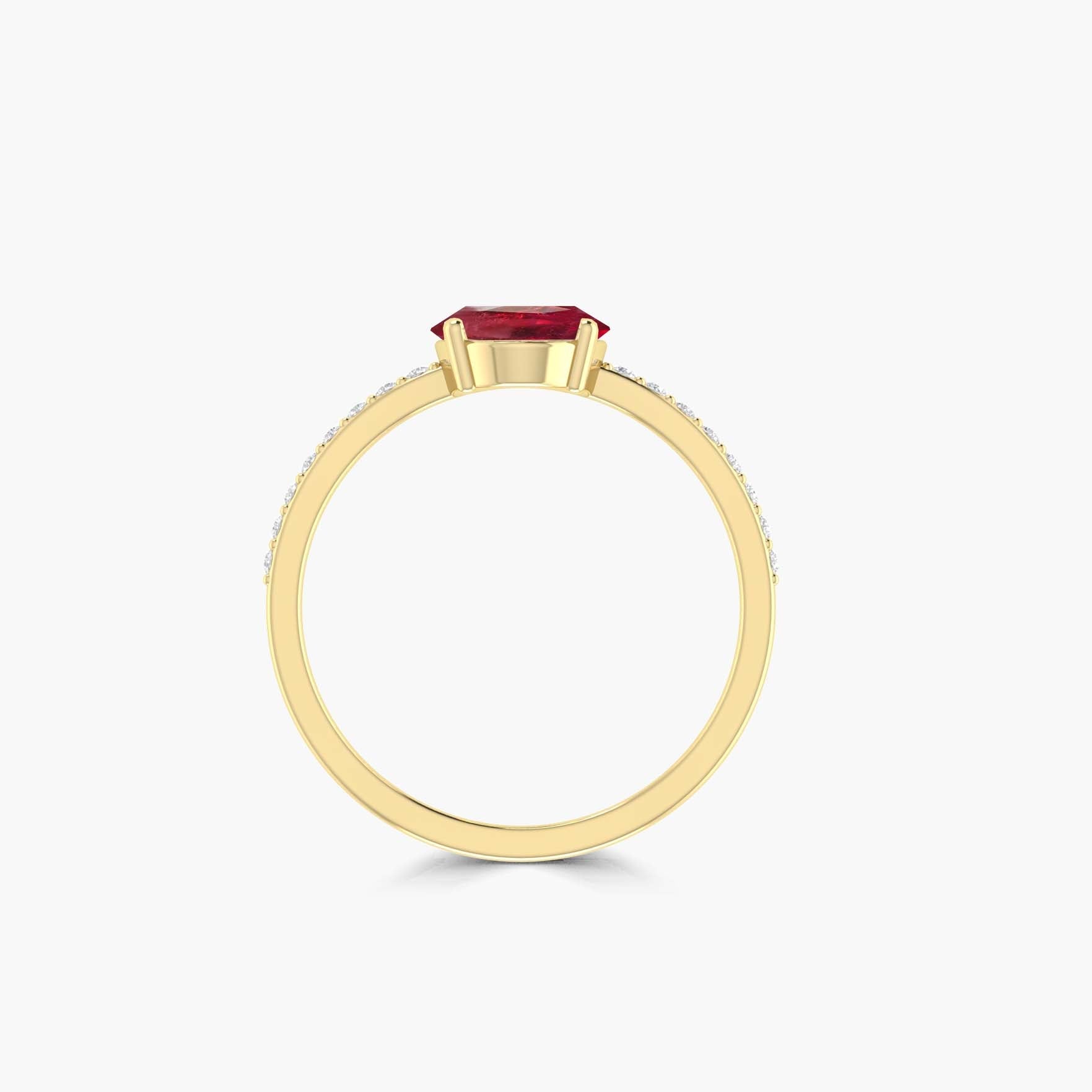 6 x 8 mm Red Rose Ruby Engagement or Statement ring - Goodstone Jewels