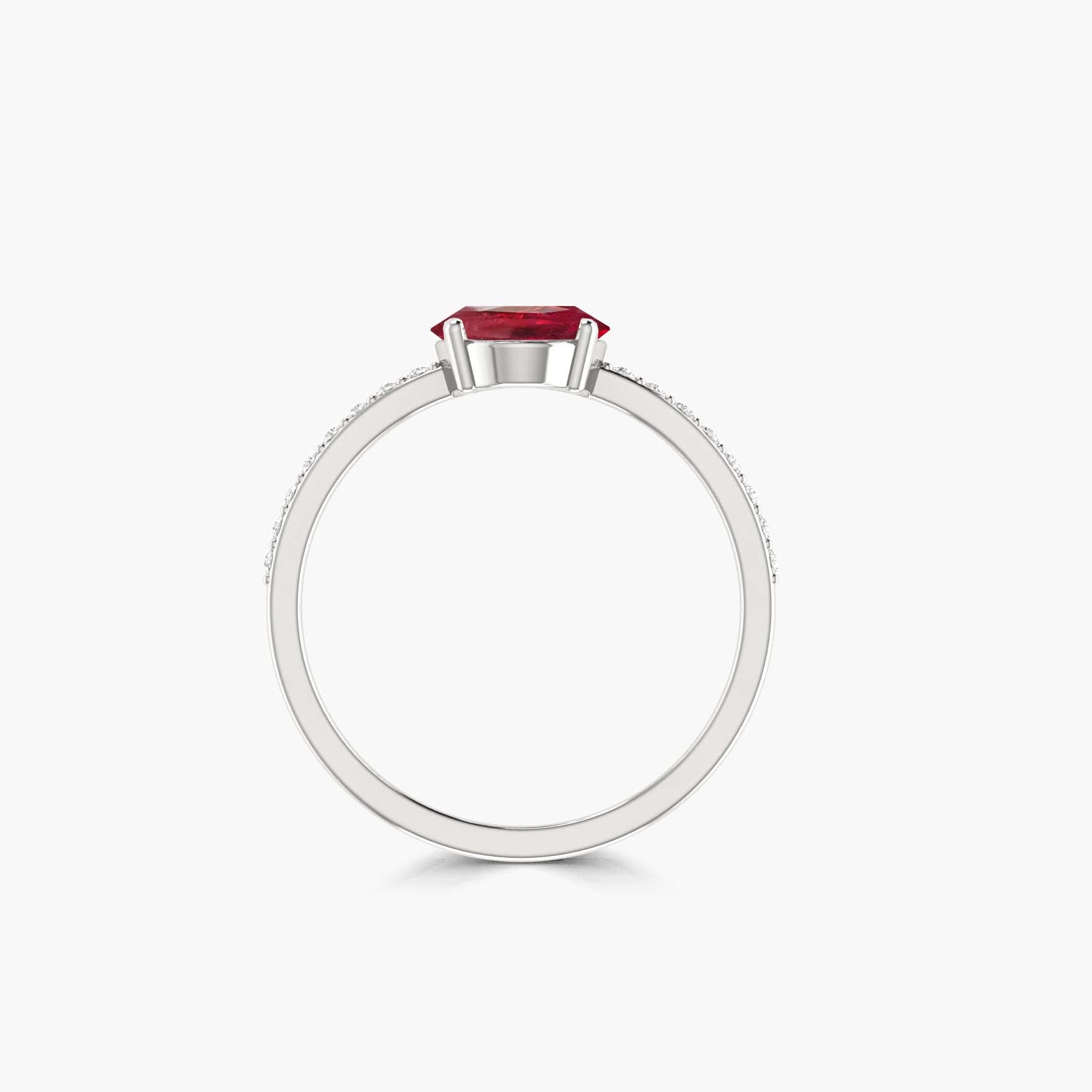 6 x 8 mm Red Rose Ruby Engagement or Statement ring - Goodstone Jewels