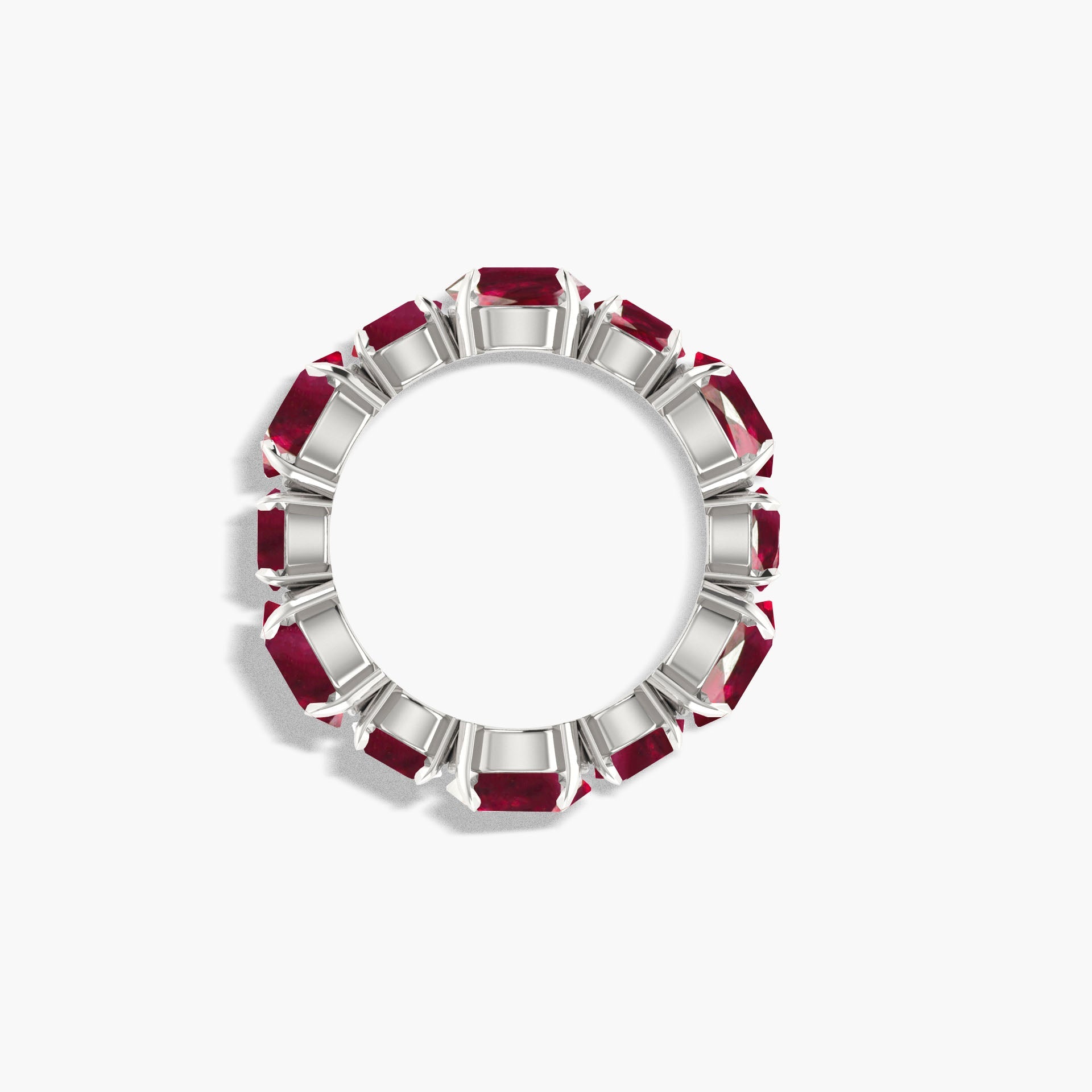 6MM Round Natural Ruby Full Eternity Wedding Band Ring - Goodstone Jewels