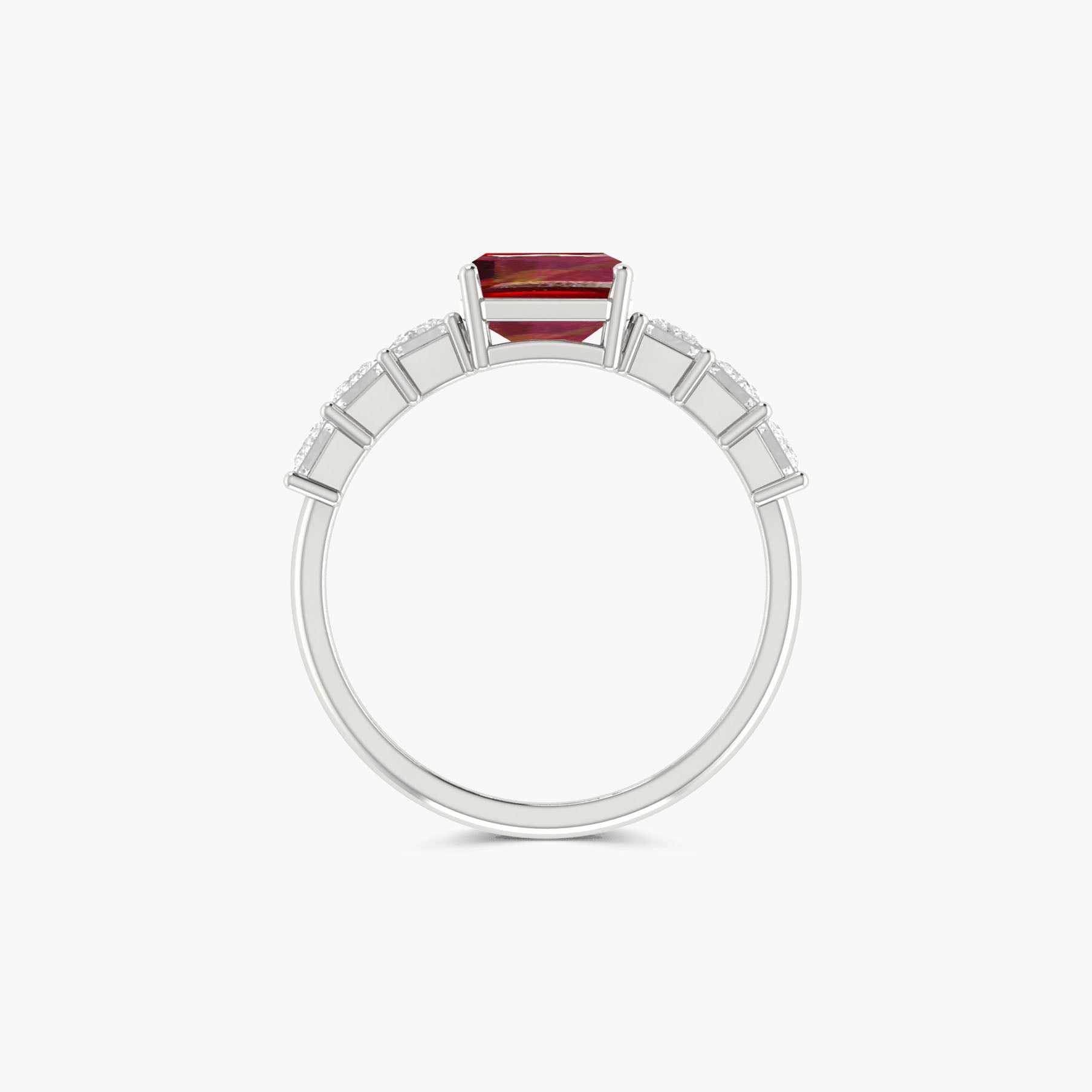 925 Sterling Silver & Yellow Gold Filled Statement Ring with Ruby and White Zircon - Goodstone Jewels