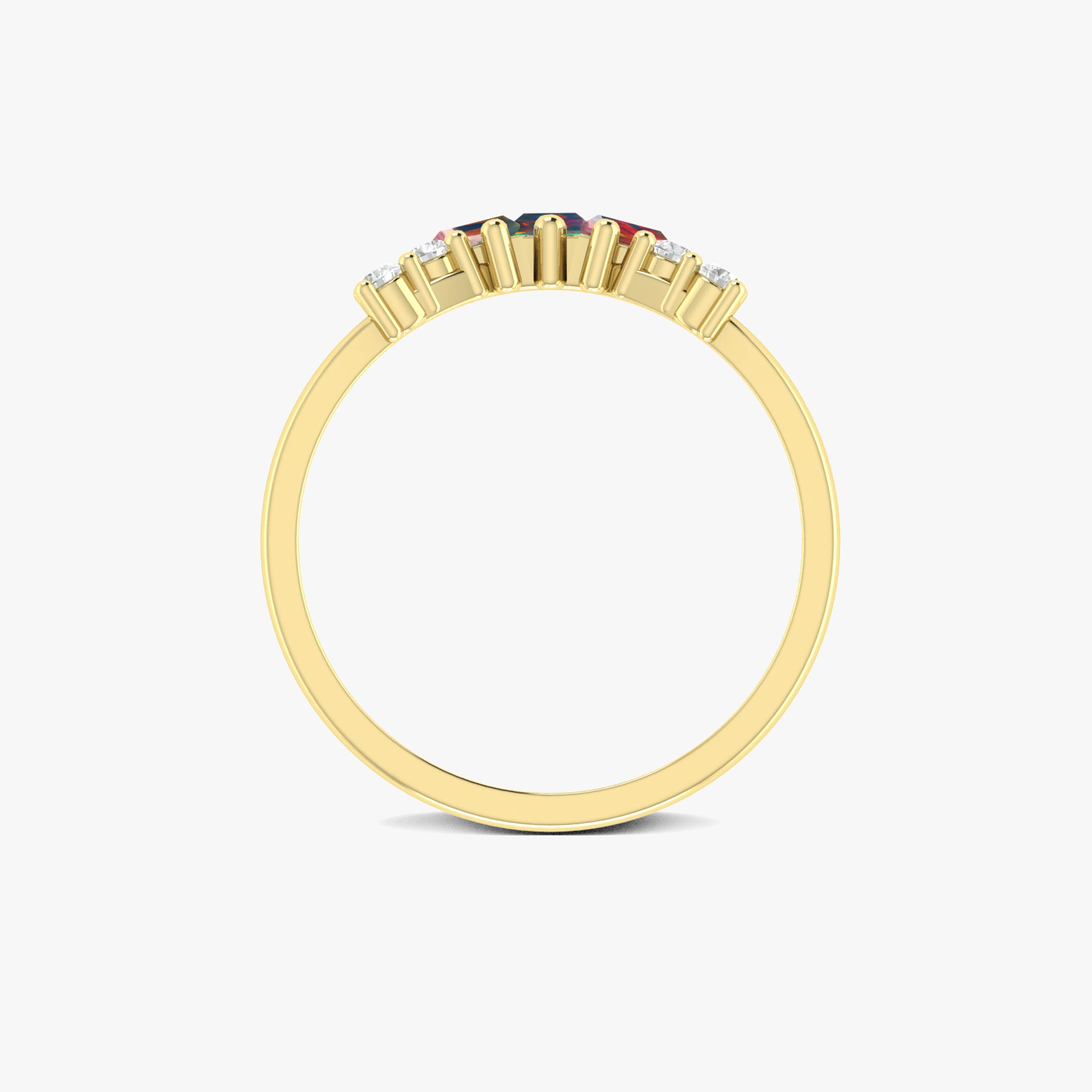 Baguette Black Opal Ring with CZ3