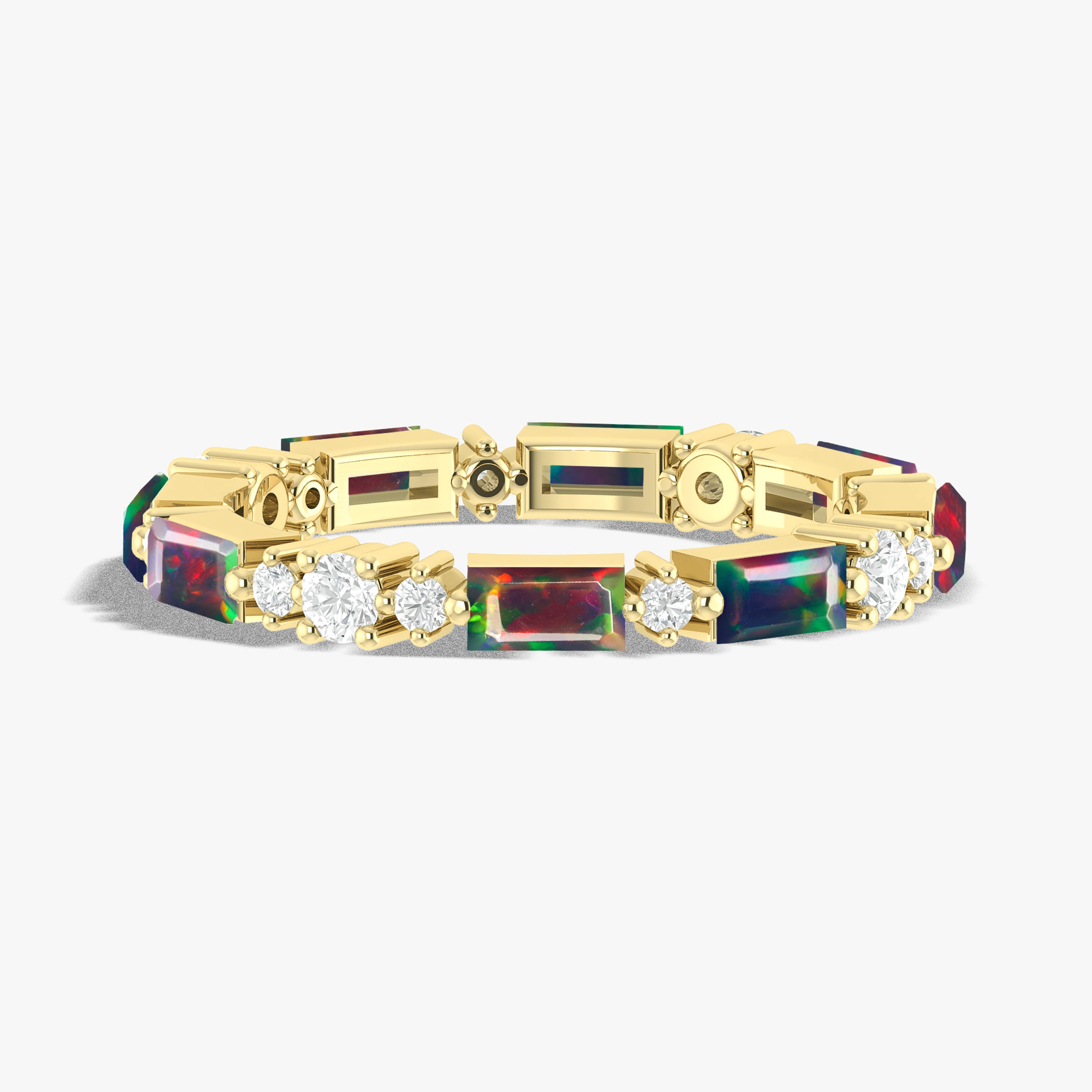 Black Opal Ring Eternity Band