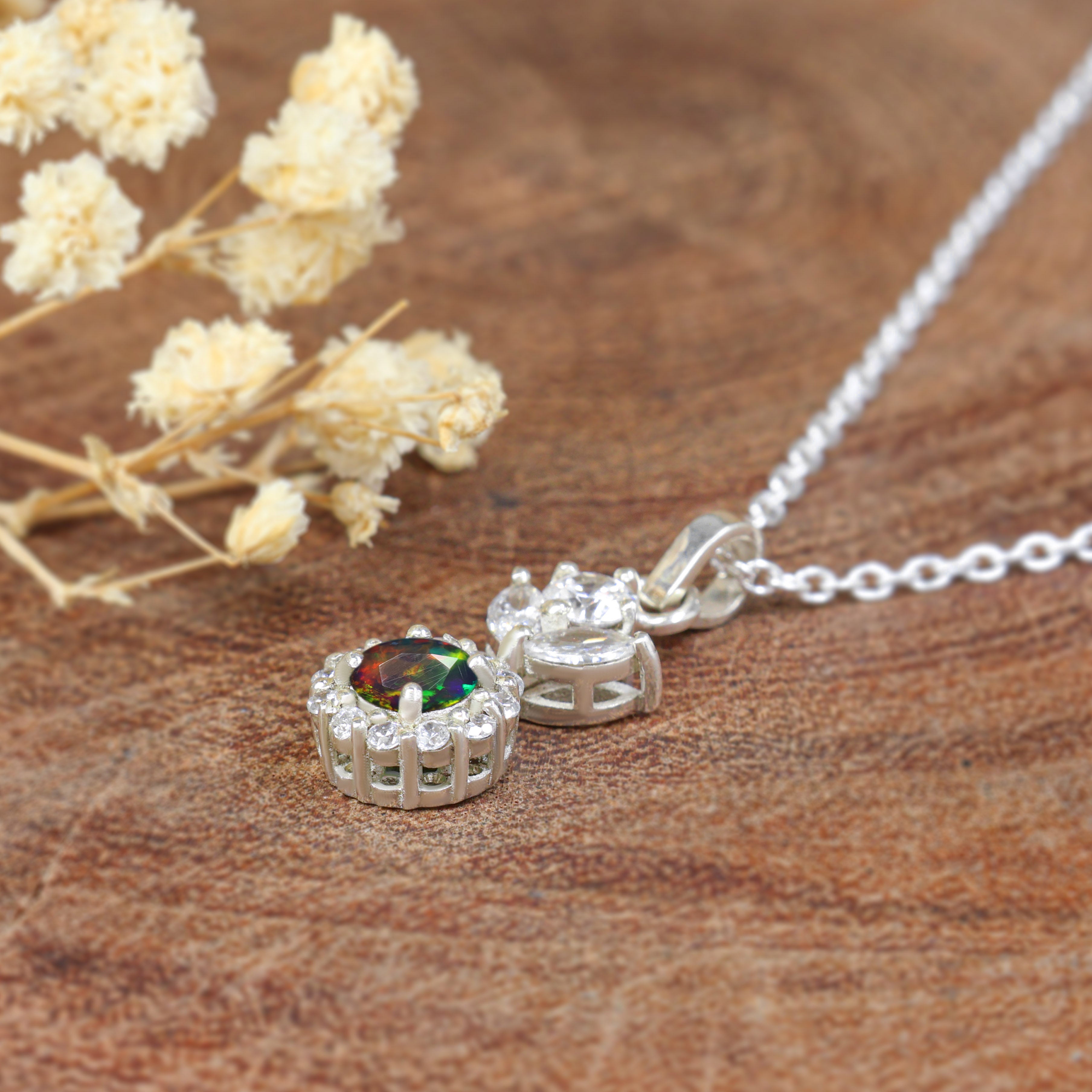 Black Opal Pendant Necklace4