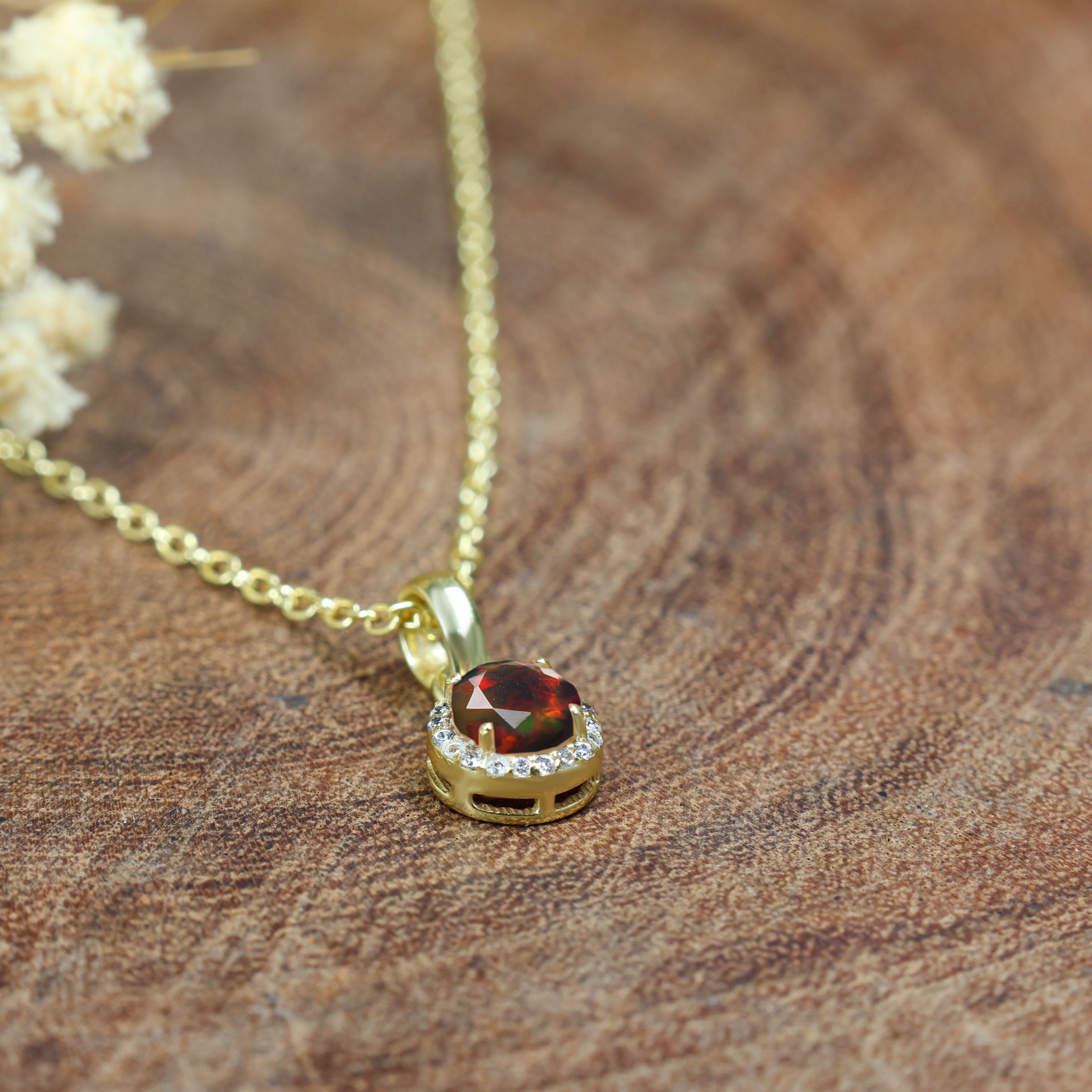 Black Opal Pendant Necklace3