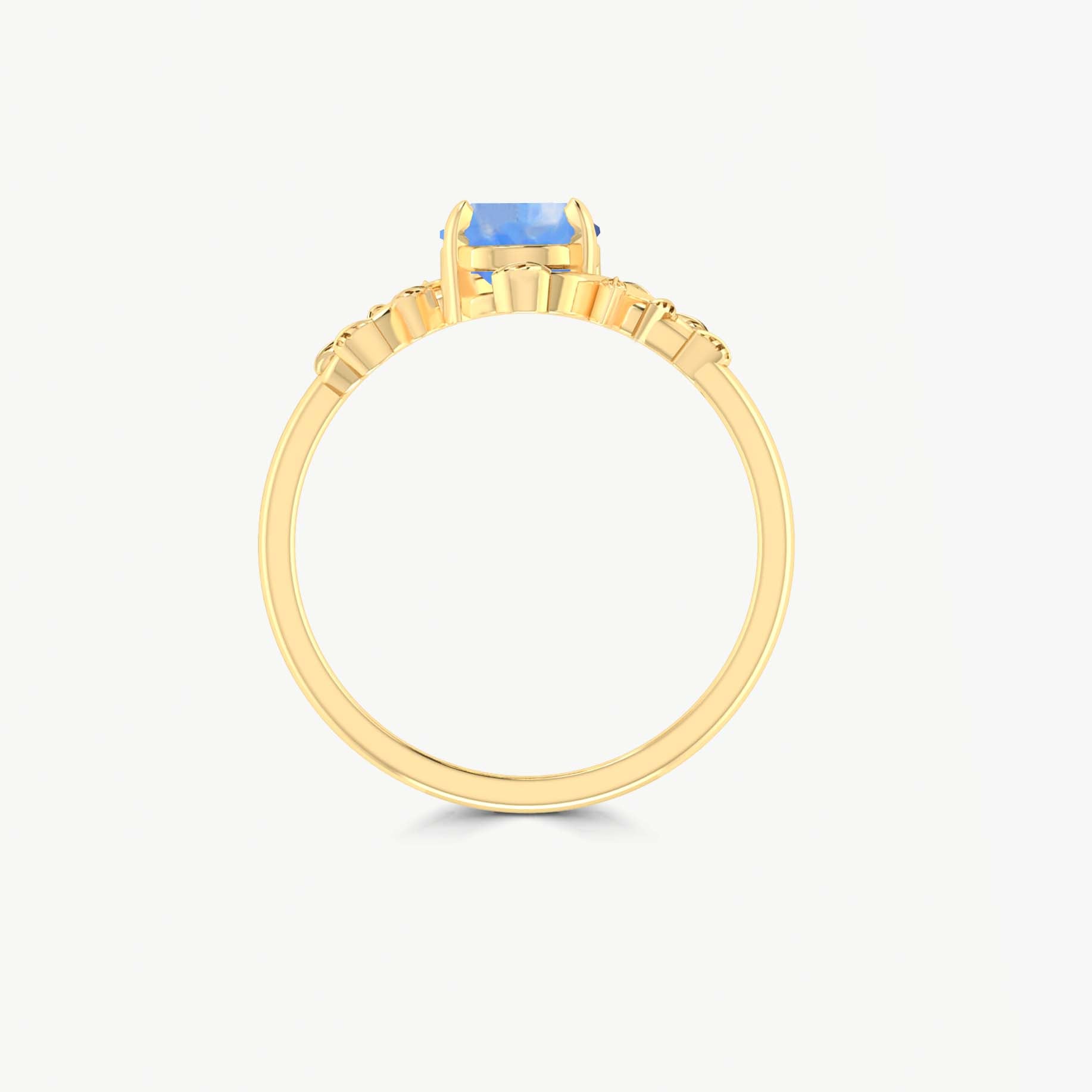 Natural Moonstone Bypass Leaf Style Ring