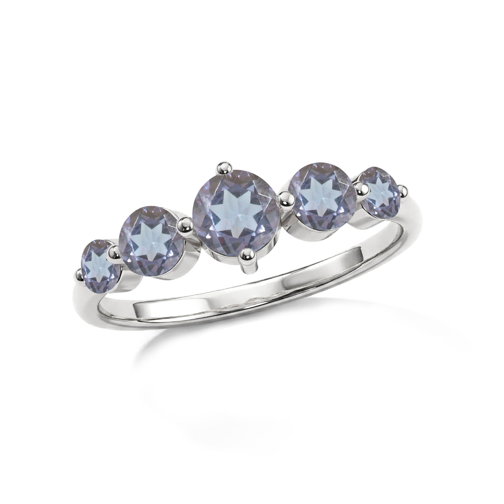 alexandrite gemstone jewelry, five round stone ring, sterling silver handcrafted band, yellow gold filled craftsmanship, elegant women's jewelry, premium gemstone setting, colorful brilliance, anniversary jewelry, refined artisan design, timeless luxury ring, sophisticated fashion accessory, everyday elegance, gift for girlfriend, fine jewelry, polished finish