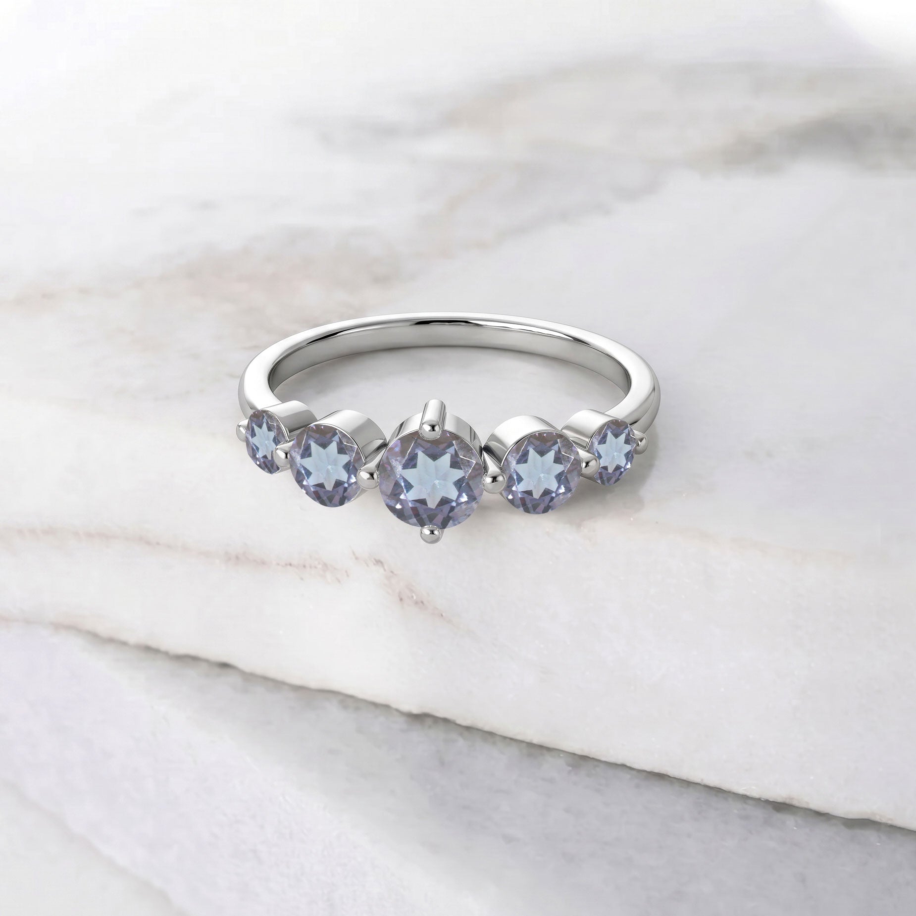alexandrite wedding guest jewelry, elegant gemstone band, five stone jewelry, sterling silver fashion ring, gold filled handcrafted ring, luxury jewelry for women, sparkling round gemstones, premium ring design, sophisticated style, everyday luxury jewelry, timeless accessory, fashionable gemstone ring, exclusive jewelry, fine craftsmanship, elegant gift