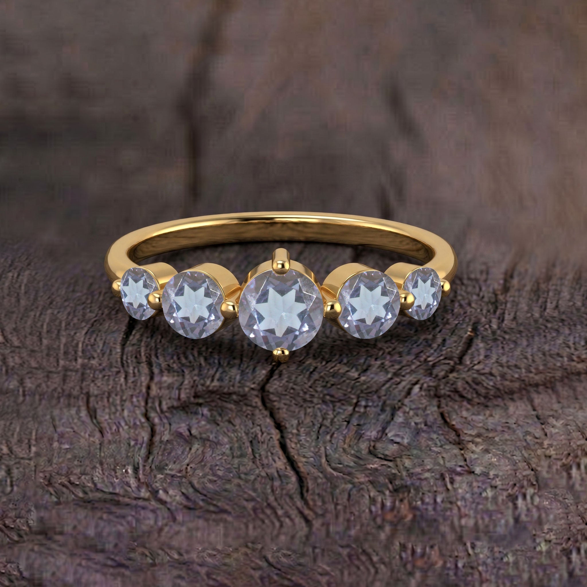alexandrite engagement style ring, graduated gemstone band, handcrafted silver ring, polished gold filled band, elegant everyday jewelry, brilliant gemstone sparkle, premium women's jewelry, anniversary ring, fine jewelry collection, designer ring, classic gemstone ring, timeless elegance, luxury accessory, fashionable jewelry, gift idea