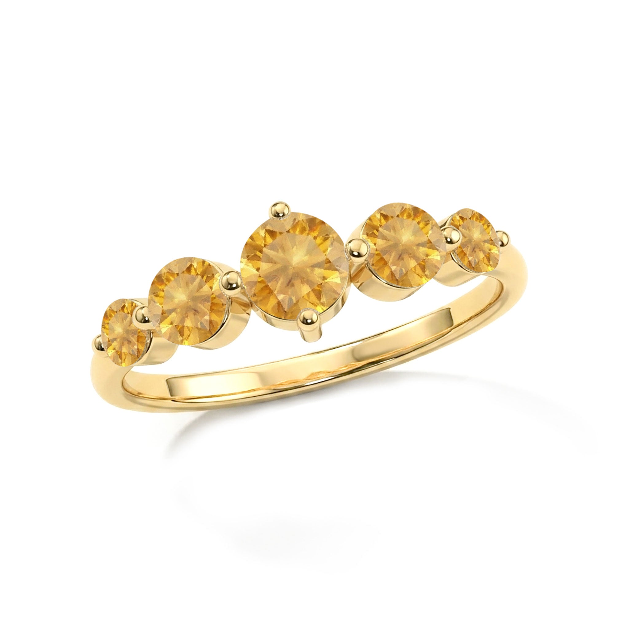natural citrine luxury ring, graduated gemstone band, handcrafted polished jewelry, sterling silver elegant design, yellow gold filled artisan ring, warm golden gemstone brilliance, anniversary gift jewelry, refined everyday accessory, premium gemstone craftsmanship, women's classic fashion, stackable fine jewelry, sophisticated style, sparkling gemstone beauty, timeless elegance, designer quality ring