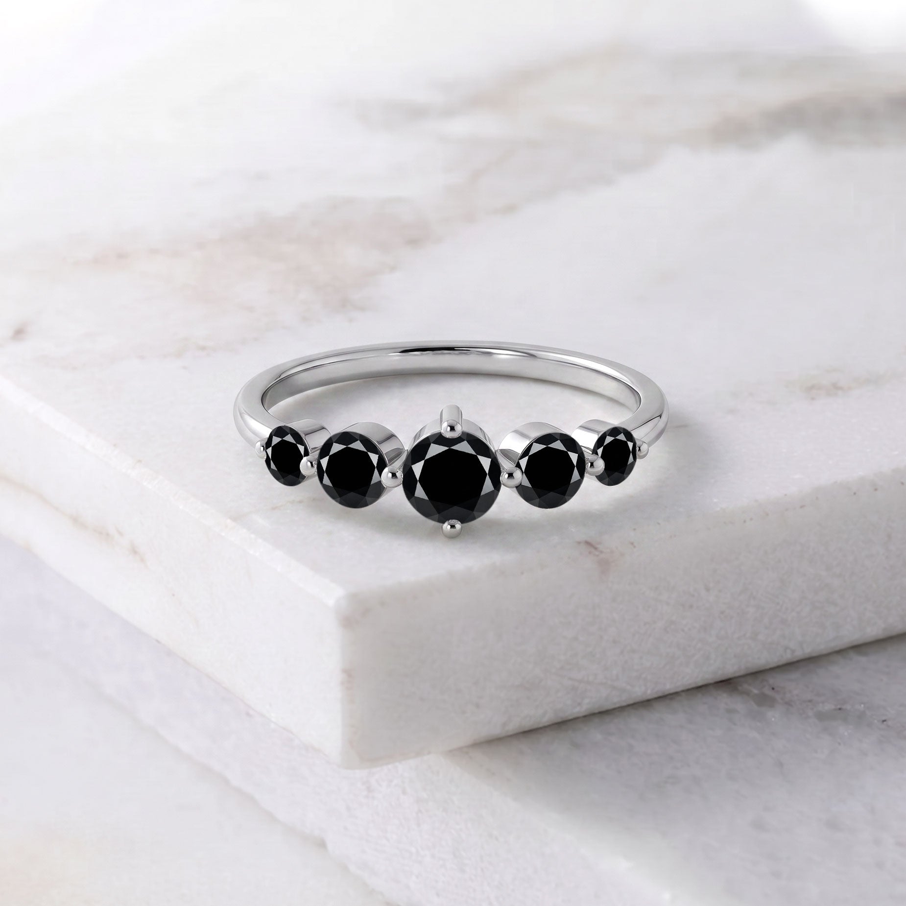 black gemstone jewelry for women, natural black onyx sparkle, handcrafted jewelry design, sterling silver luxury jewelry, yellow gold filled option, five stone setting, polished craftsmanship, bridal gift, anniversary keepsake, refined luxury accessory, elegant fashion jewelry, artisan jewelry, modern style, everyday wear, premium jewelry