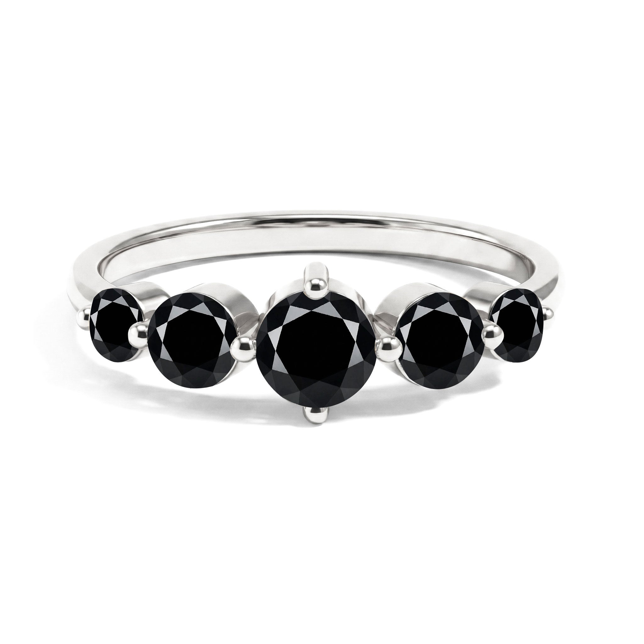 natural black onyx ring, black onyx five stone ring, round black onyx gemstones, 925 sterling silver ring, yellow gold filled ring, statement jewelry, minimalist jewelry, anniversary gift, promise ring, women's fine jewelry, handcrafted jewelry, polished black gemstones, elegant design, luxury accessory, modern jewelry