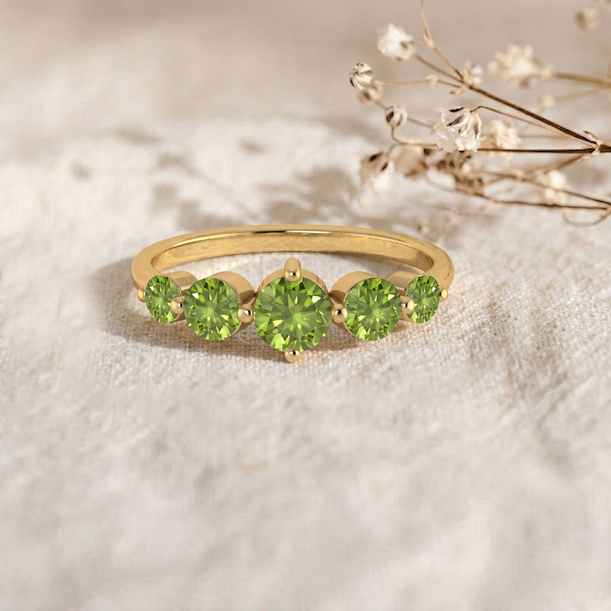 nature inspired green ring, botanical gemstone jewellery, fresh leaf colour palette, brilliant round peridot, polished comfort band, handcrafted artisan ring, premium sterling silver jewellery, luxurious gold filled finish, elegant jewellery collection, colourful gemstone fashion, statement accessory, refined craftsmanship, vibrant sparkle, feminine ring design, fine jewellery gift