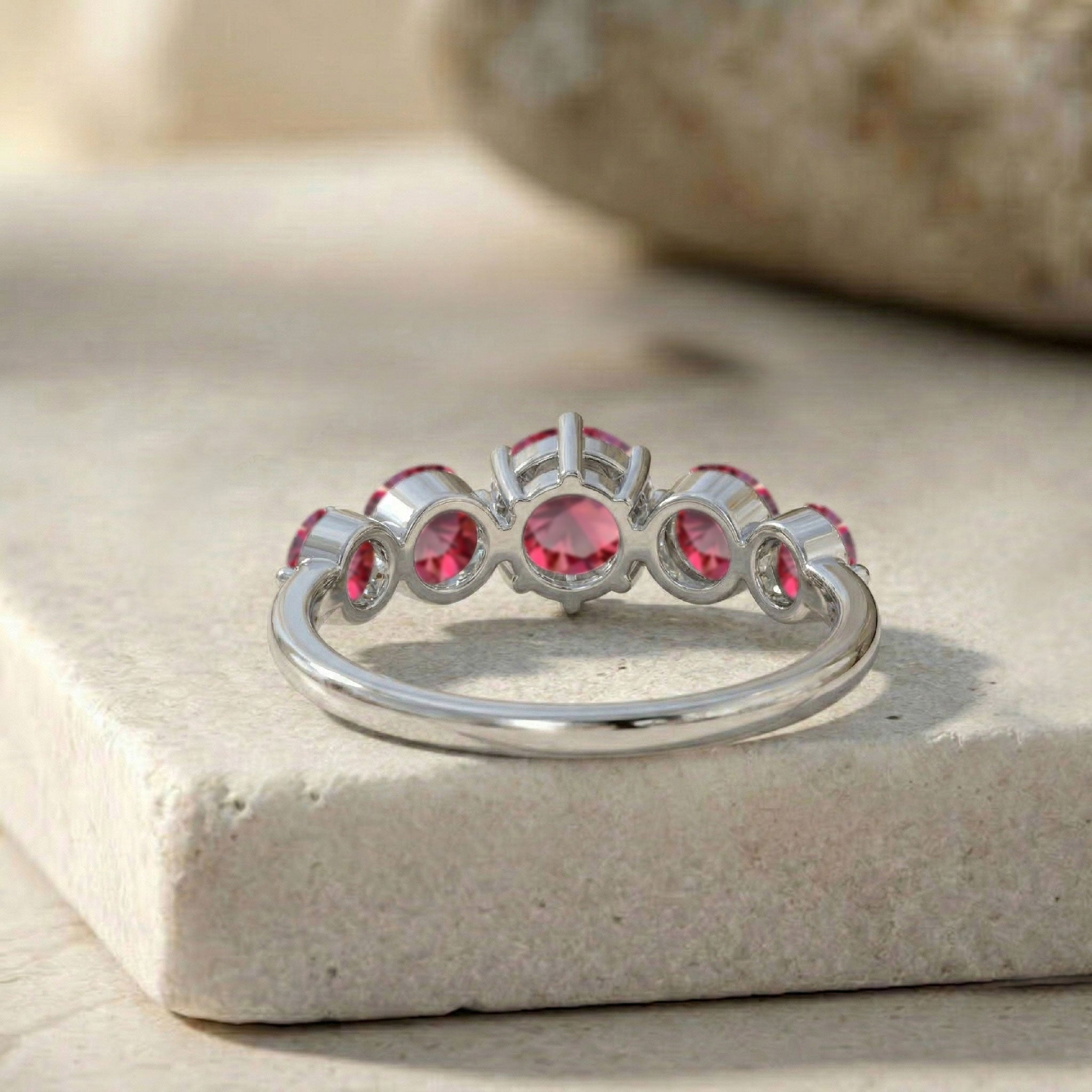 premium ruby gemstone ring, handcrafted women's jewellery, sterling silver polished band, luxurious gold filled craftsmanship, elegant gemstone composition, artisan jewellery design, deep red sparkle, anniversary keepsake, fine jewellery collection, timeless accessory, comfortable everyday ring, refined styling, statement ruby jewellery, premium quality, modern elegance