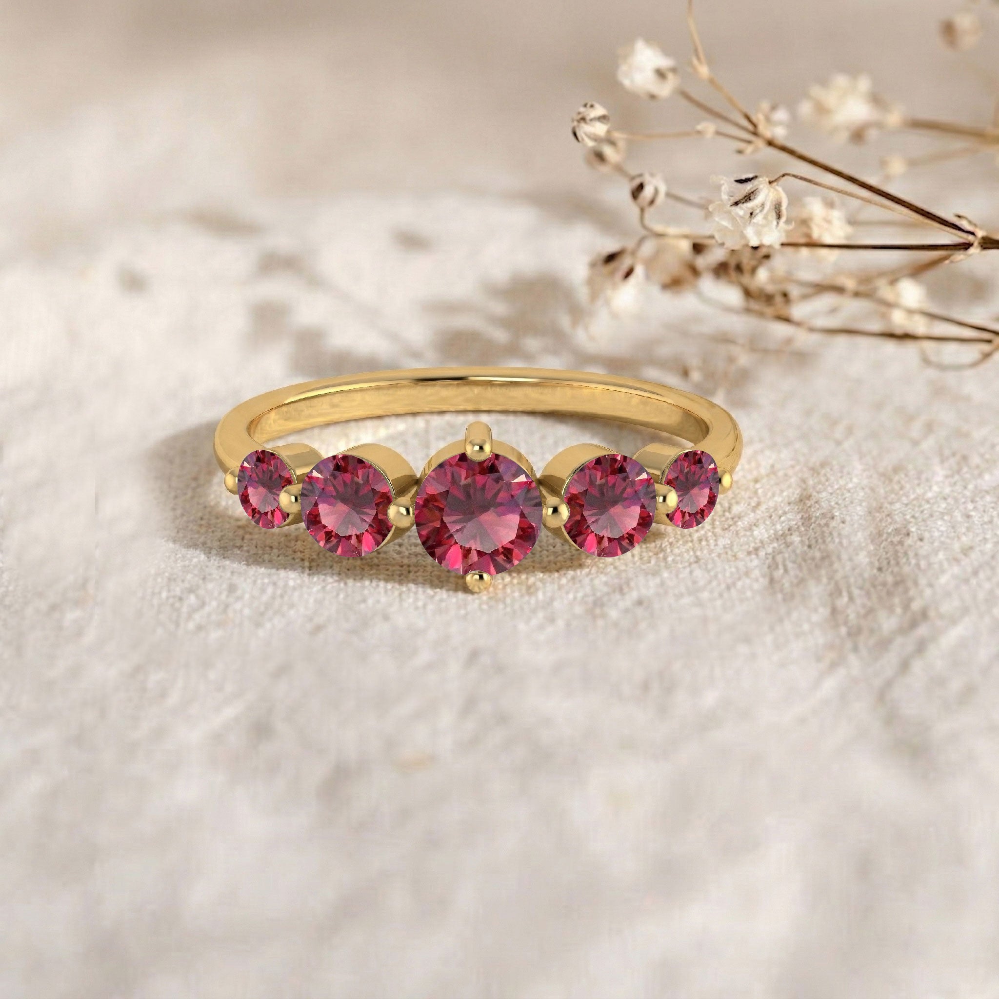 July birthstone ring, natural ruby gemstones, round cut ruby band, luxury sterling silver jewellery, premium gold filled ring, handcrafted artisan design, sparkling gemstone arrangement, elegant stacking ring, refined craftsmanship, timeless jewellery collection, women's anniversary jewellery, polished finish, premium fashion accessory, bridal jewellery, heirloom quality