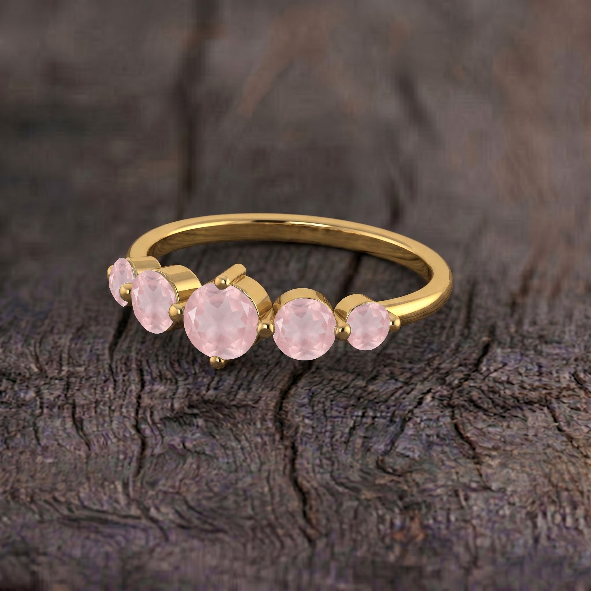 natural rose quartz fine jewelry, round gemstone arrangement, handcrafted sterling silver elegance, yellow gold filled jewelry design, polished craftsmanship, romantic anniversary jewelry, artisan gemstone setting, women's luxury accessory, sophisticated style, premium gemstone jewelry, elegant keepsake, timeless fashion, blush gemstone beauty, handcrafted quality, meaningful elegance