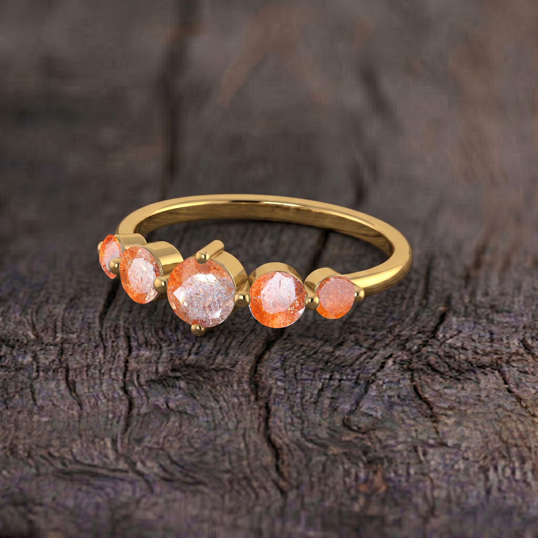 sunstone jewelry for women, natural round gemstones, handcrafted artisan jewelry, sterling silver ring design, yellow gold filled elegance, luxury anniversary gift, polished gemstone craftsmanship, sparkling orange jewelry, refined fashion accessory, elegant promise jewelry, timeless beauty, classic gemstone style, feminine luxury, birthday gift, premium jewelry