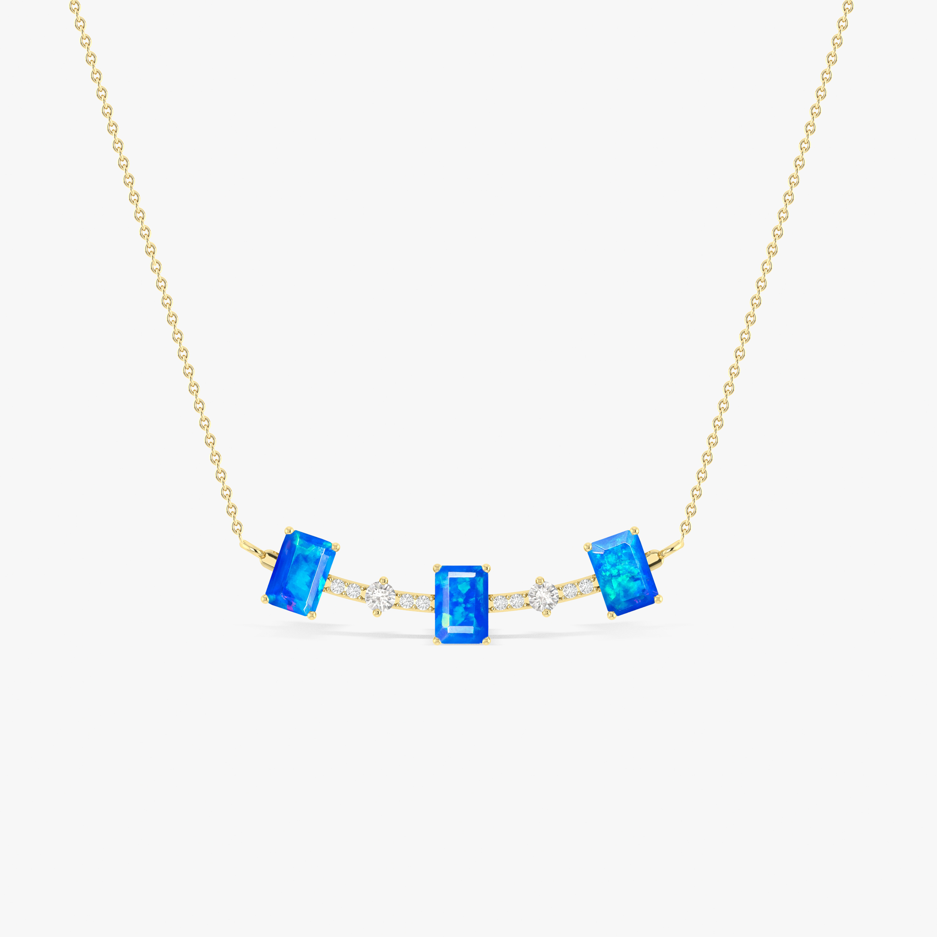 3 Opal Pendant Necklace