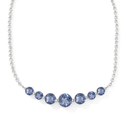 Alexandrite Curved Bar Necklace in 925 Sterling Silver 2.55ct
