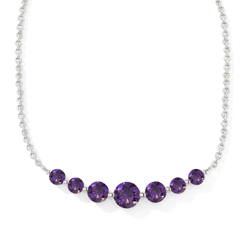 Amethyst Curved Bar Necklace in 925 Sterling Silver 2.55ct