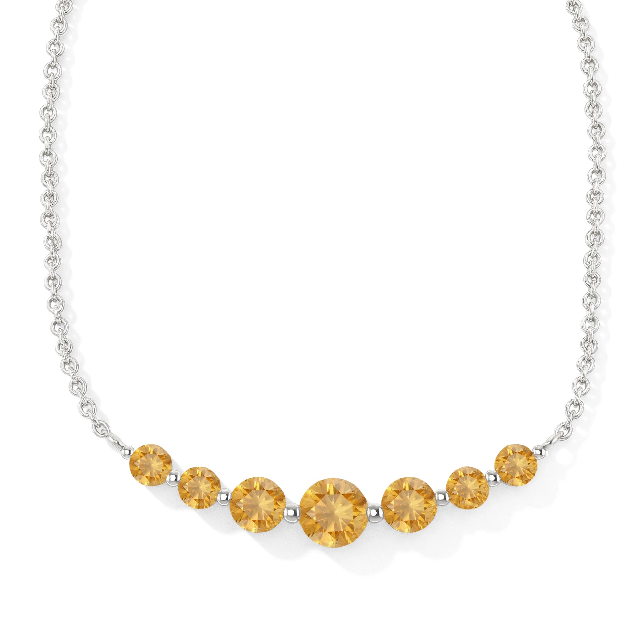 Citrine Curved Bar Necklace in 925 Sterling Silver 2.55ct