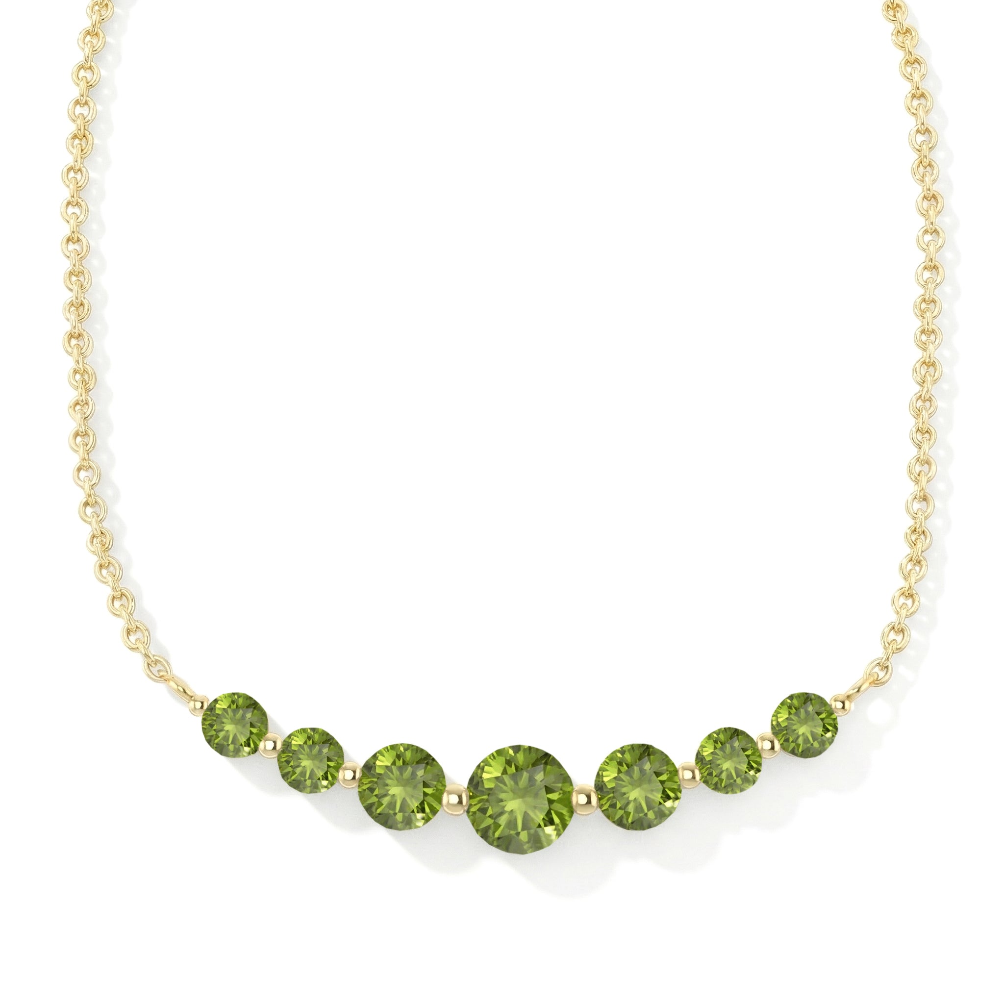 Peridot Curved Bar Necklace in 925 Sterling Silver 2.55ct