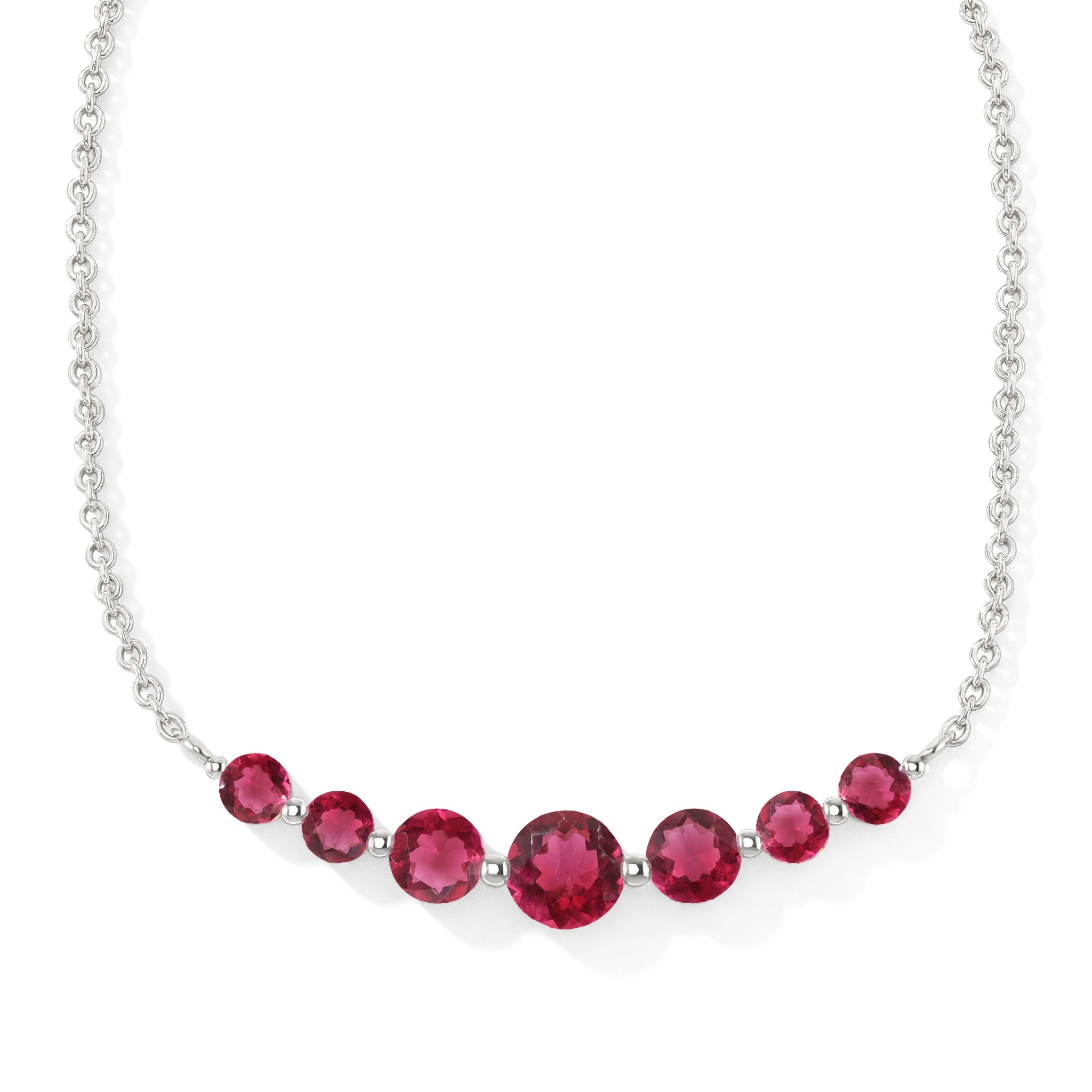 Pink Tourmaline Curved Bar Necklace in 925 Sterling Silver 2.55ct