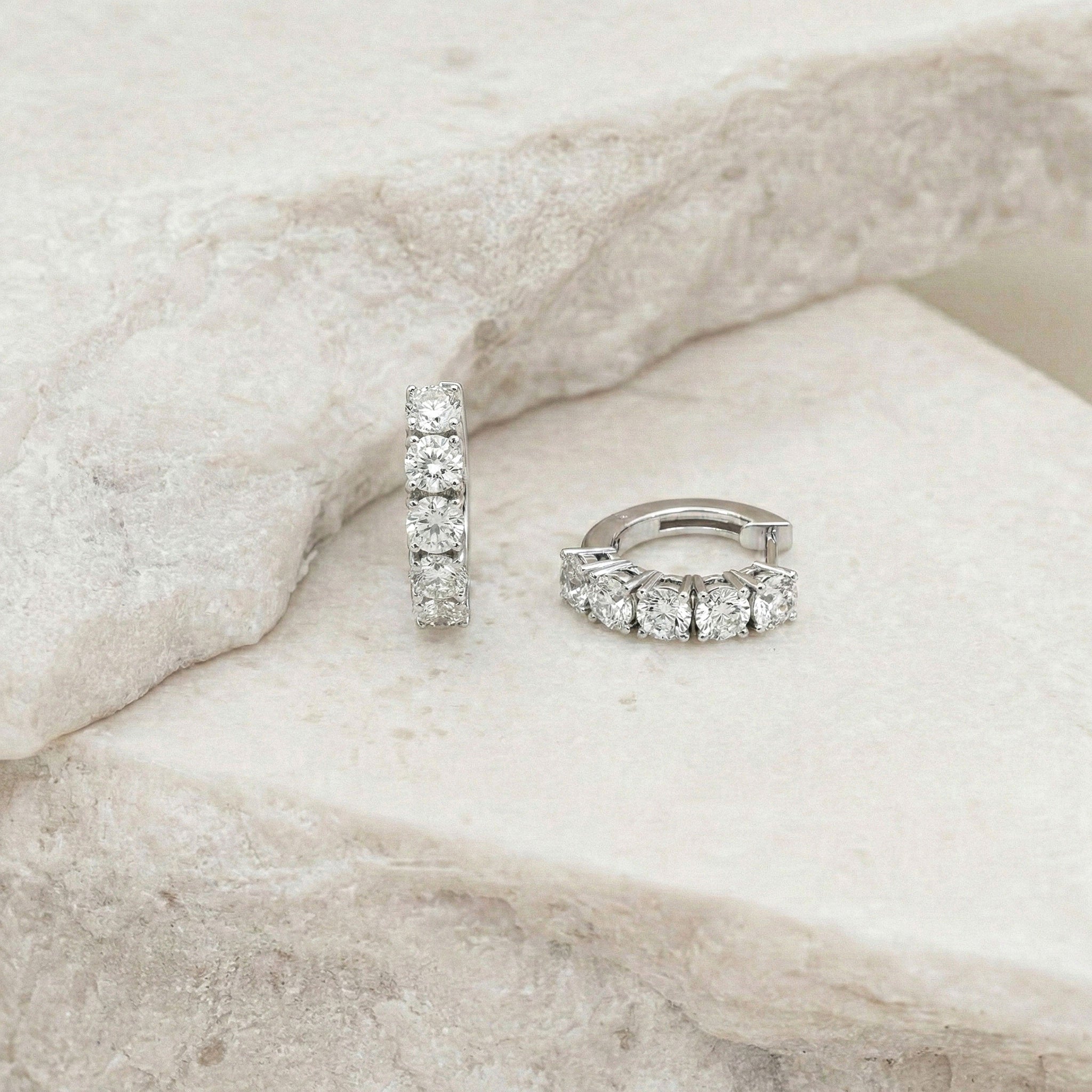 Simulated Diamond Round Hoop Earrings in 925 Sterling Silver 3MM 3ct