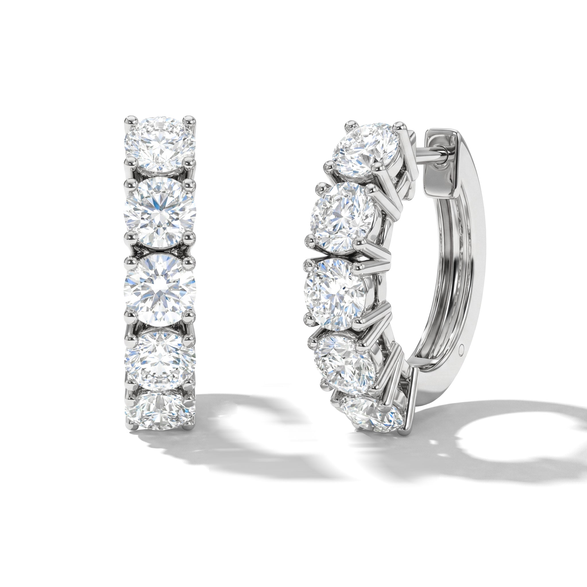Simulated Diamond Round Hoop Earrings in 925 Sterling Silver 3MM 3ct