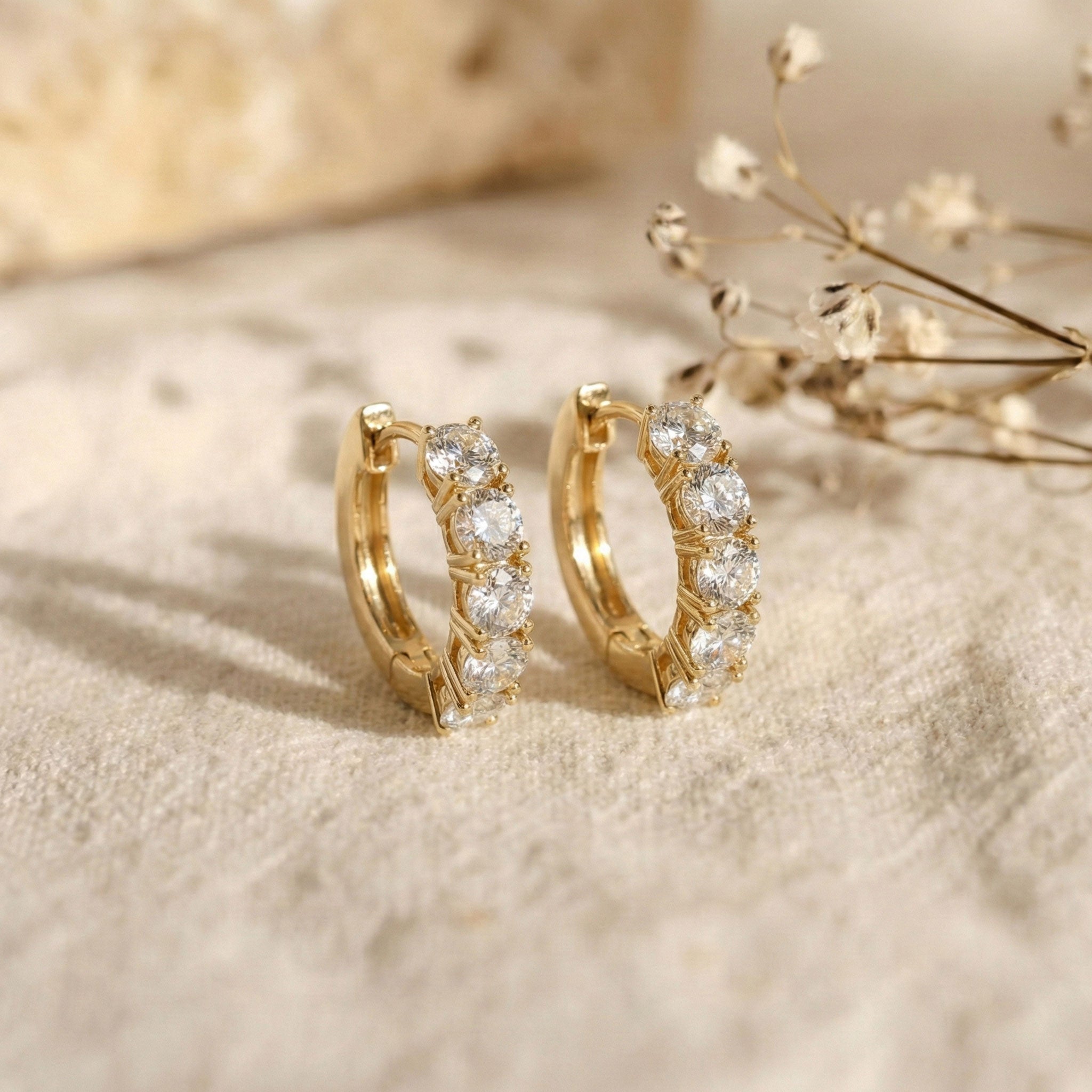 Simulated Diamond Round Hoop Earrings in 925 Sterling Silver 3MM 3ct