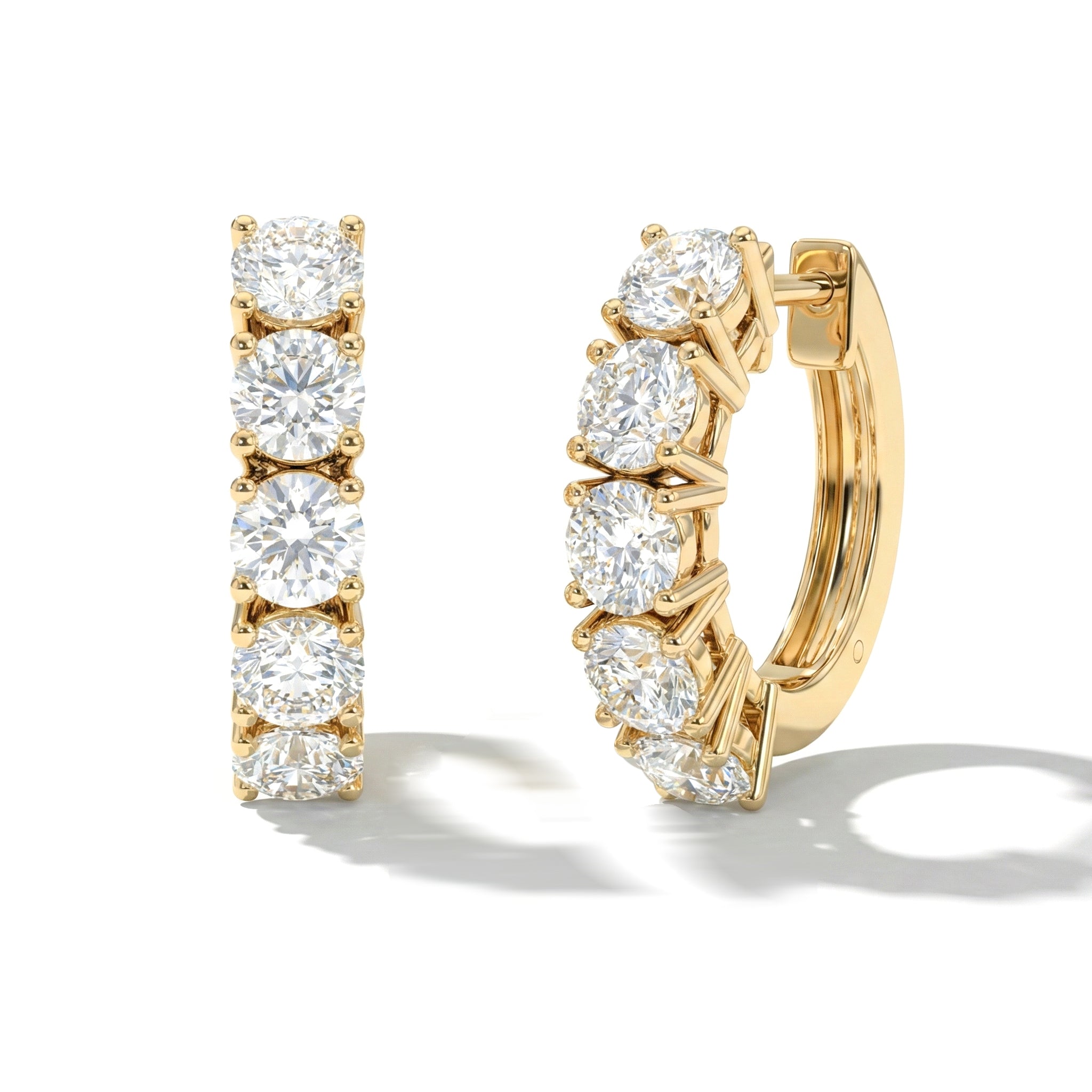 Simulated Diamond Round Hoop Earrings in 925 Sterling Silver 3MM 3ct