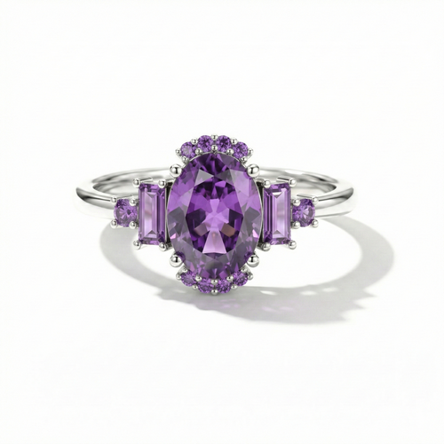 Amethyst Engagement Ring | Timeless Gemstone Ring for Women | Gift for Her
