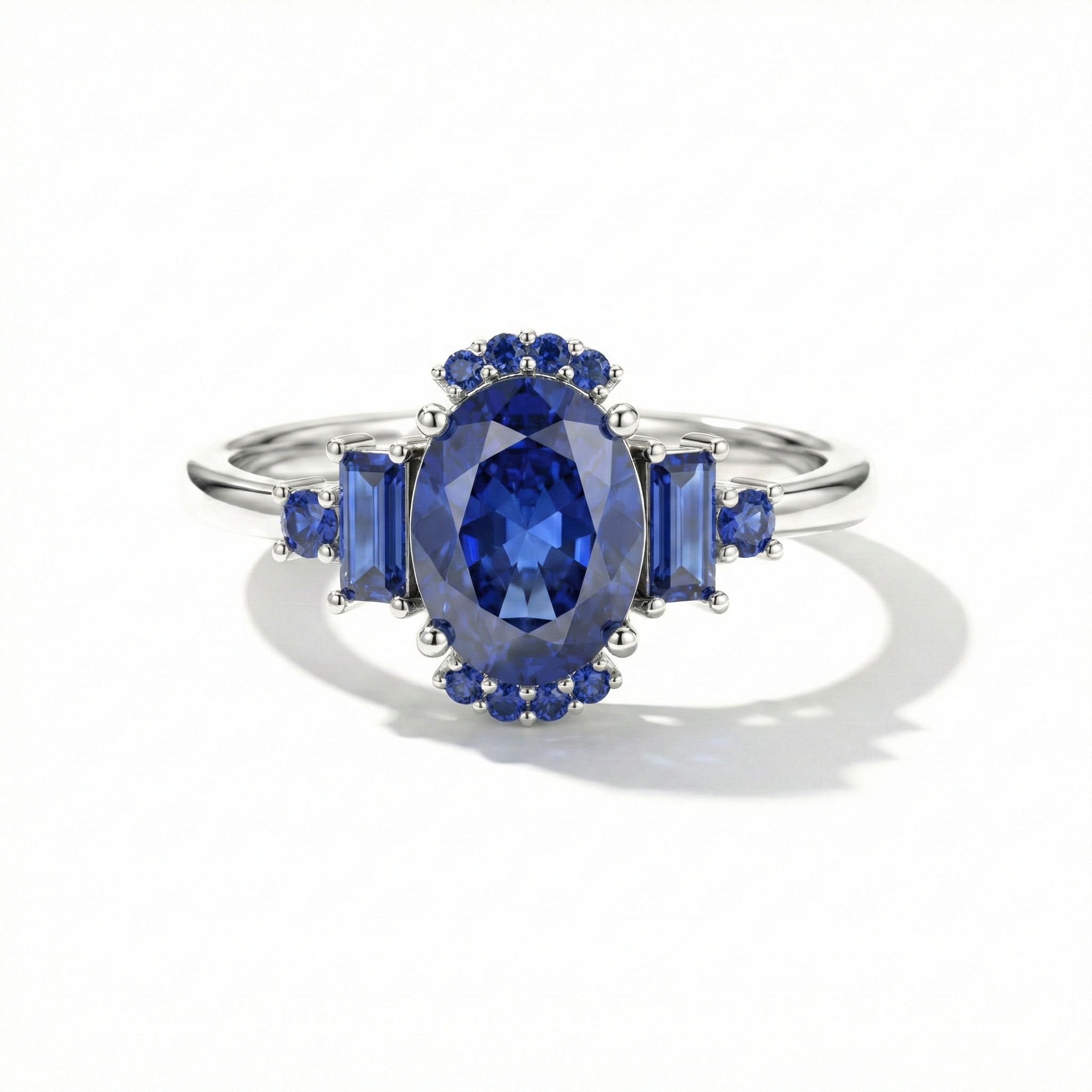 Blue Sapphire Engagement Ring for Women | September Birthstone Jewelry | Anniversary Gift