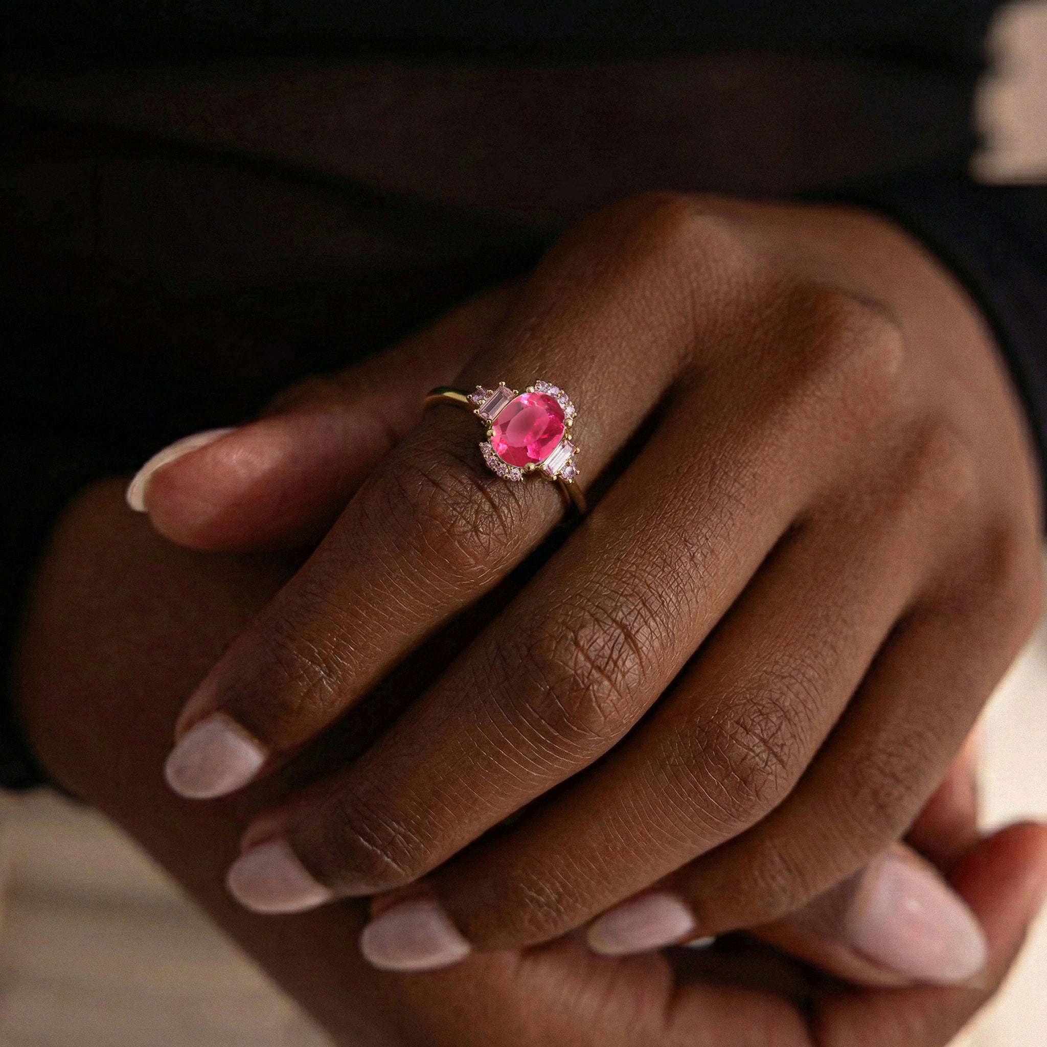 Elegant Pink Tourmaline Engagement Ring | Sterling Silver Bridal Jewelry | Gift for Her