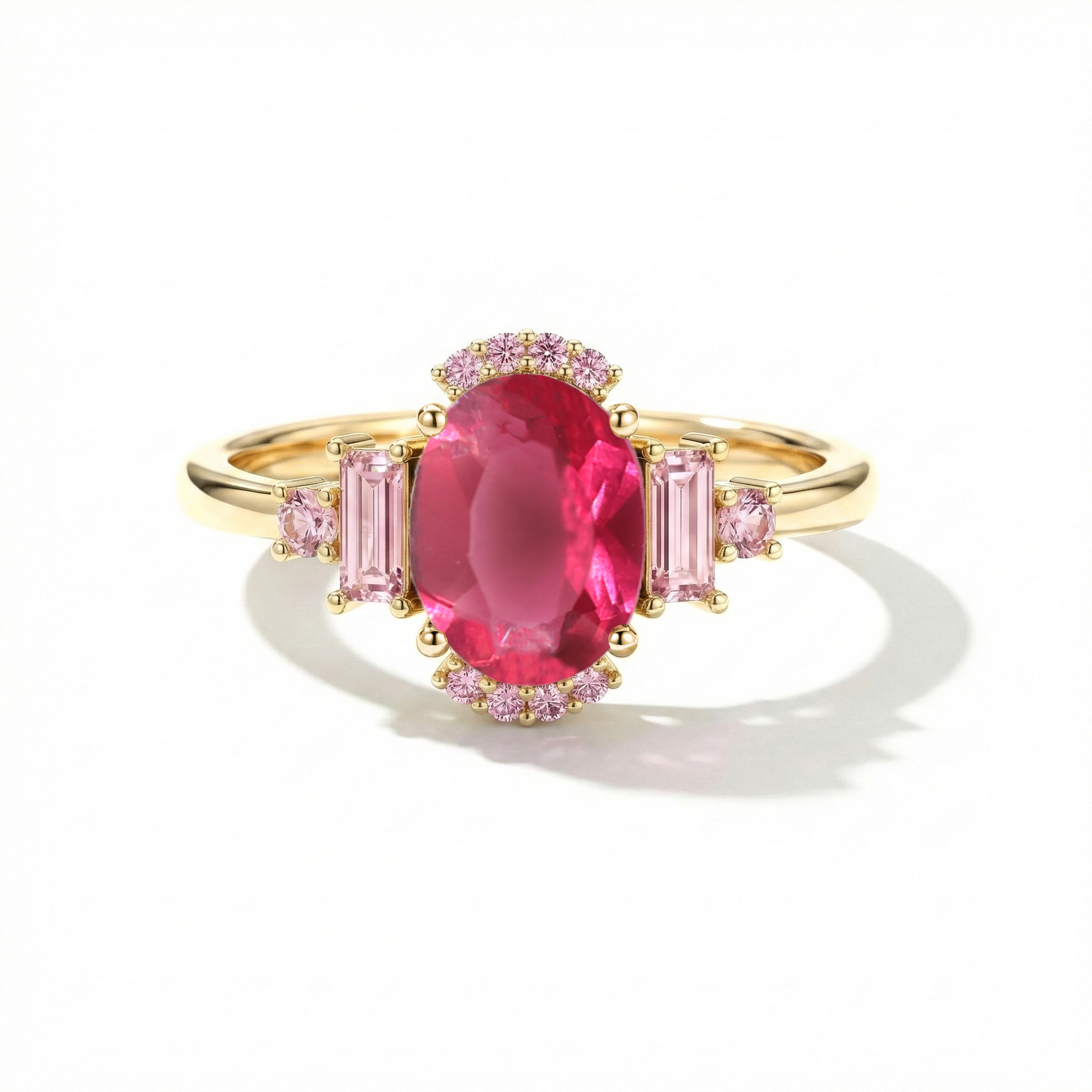 Elegant Pink Tourmaline Engagement Ring | Sterling Silver Bridal Jewelry | Gift for Her