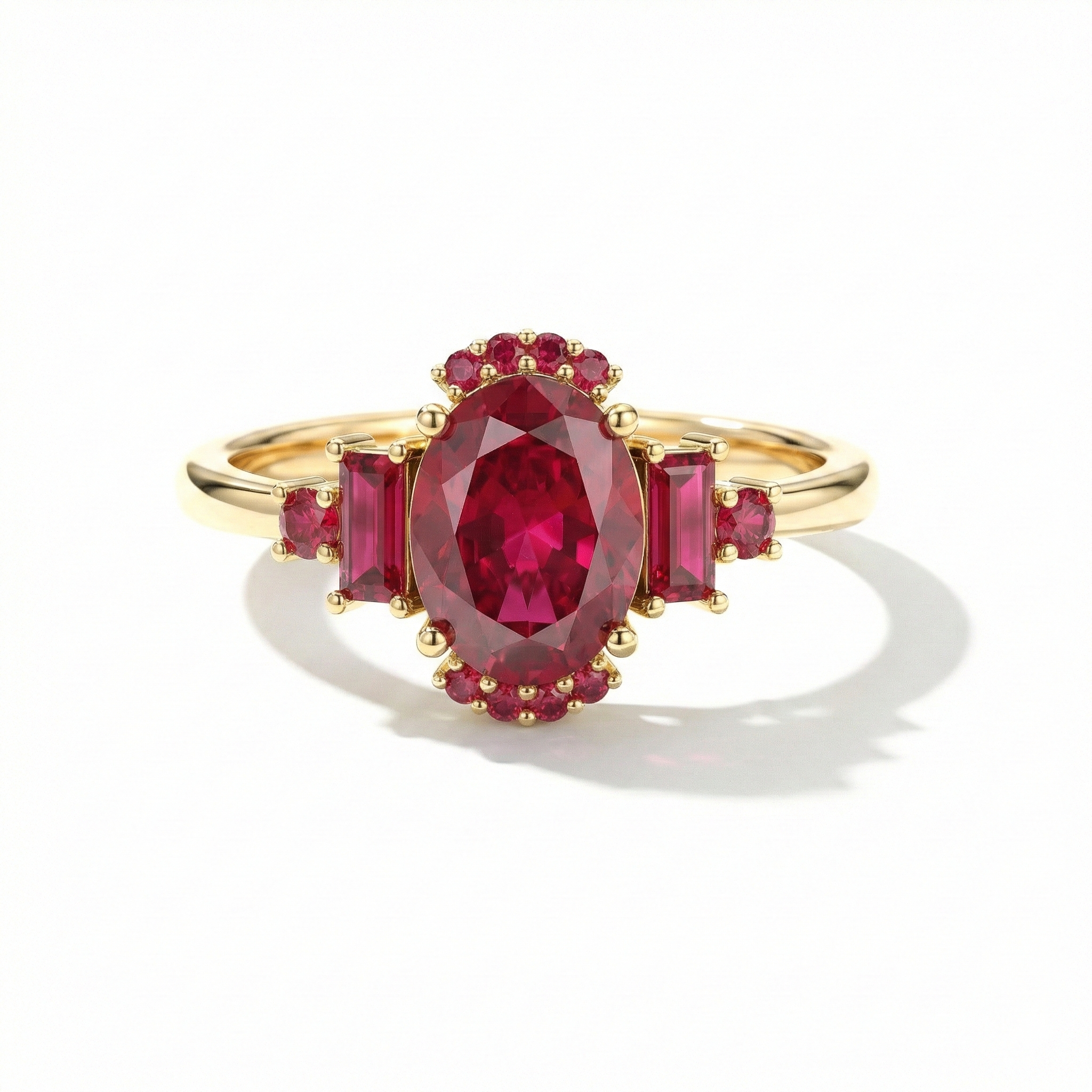 Dainty ruby engagement ring in 925 sterling silver for women

