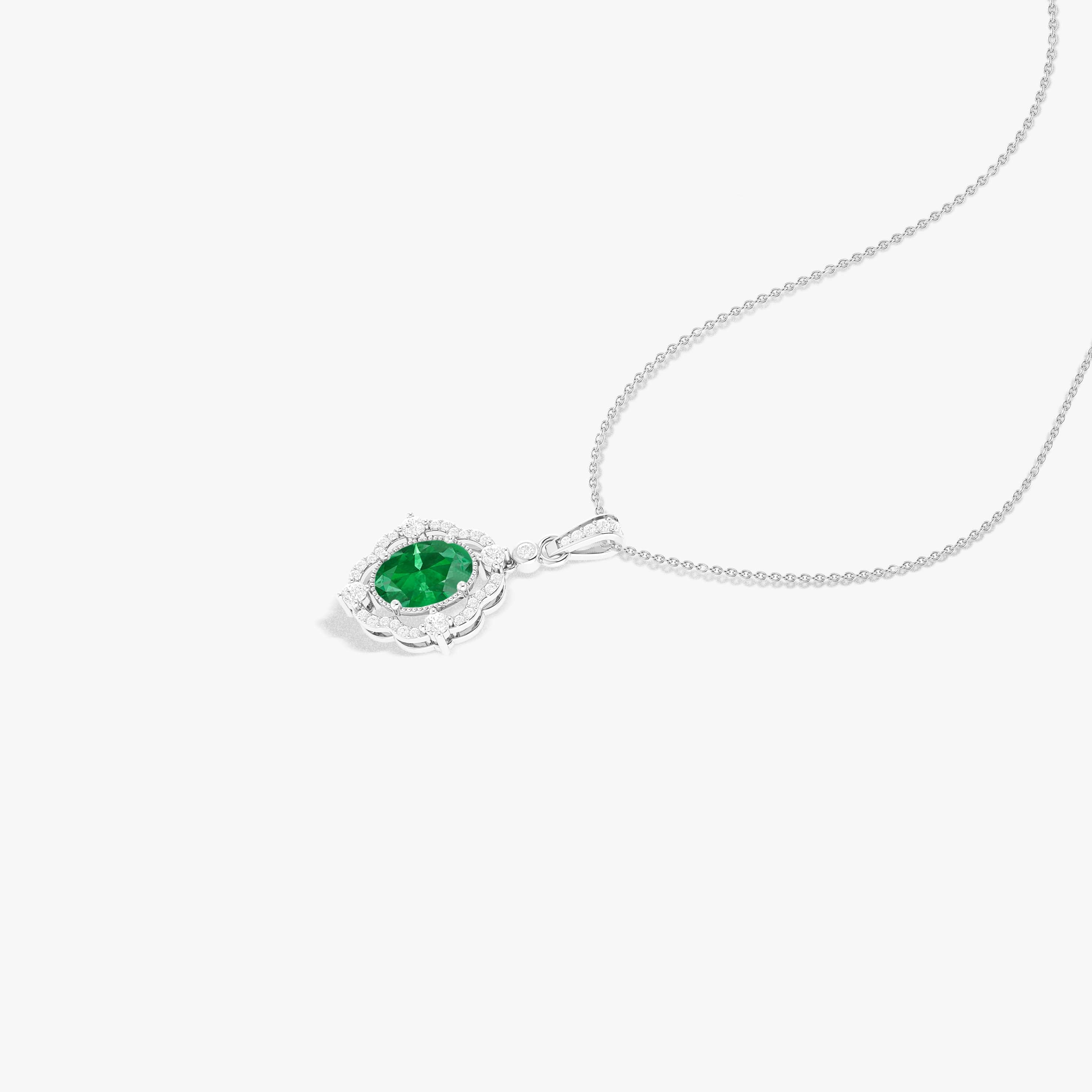 Green Emerald Gemstone Charm Pendant
