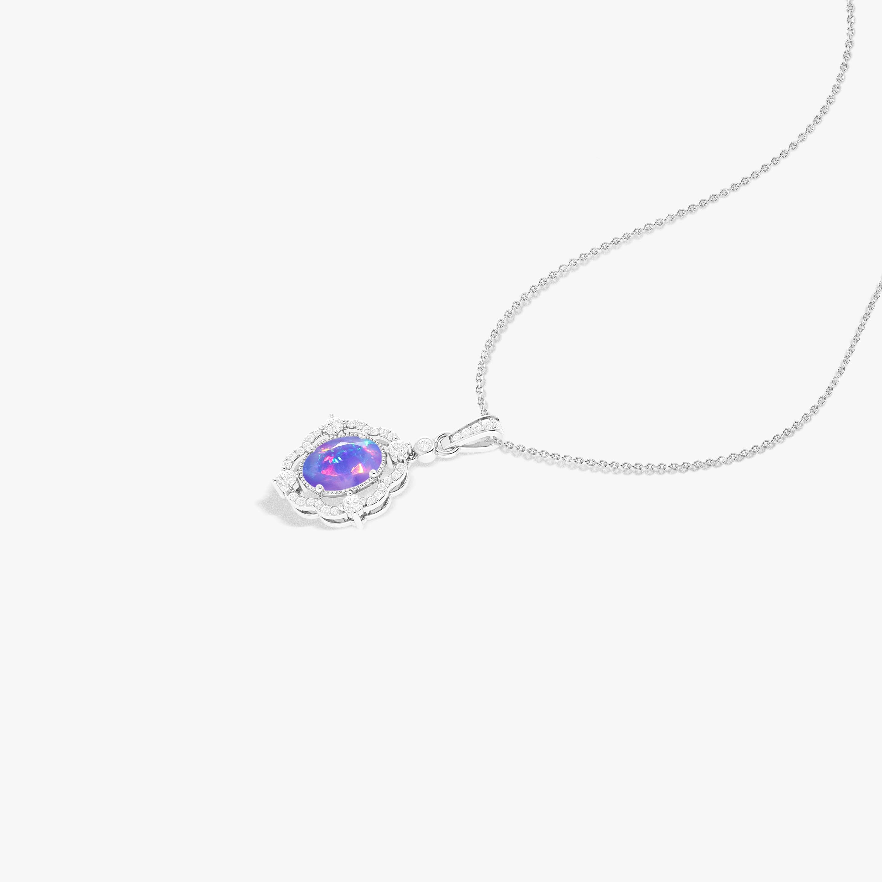 Lavender Opal Gemstone Charm Pendant