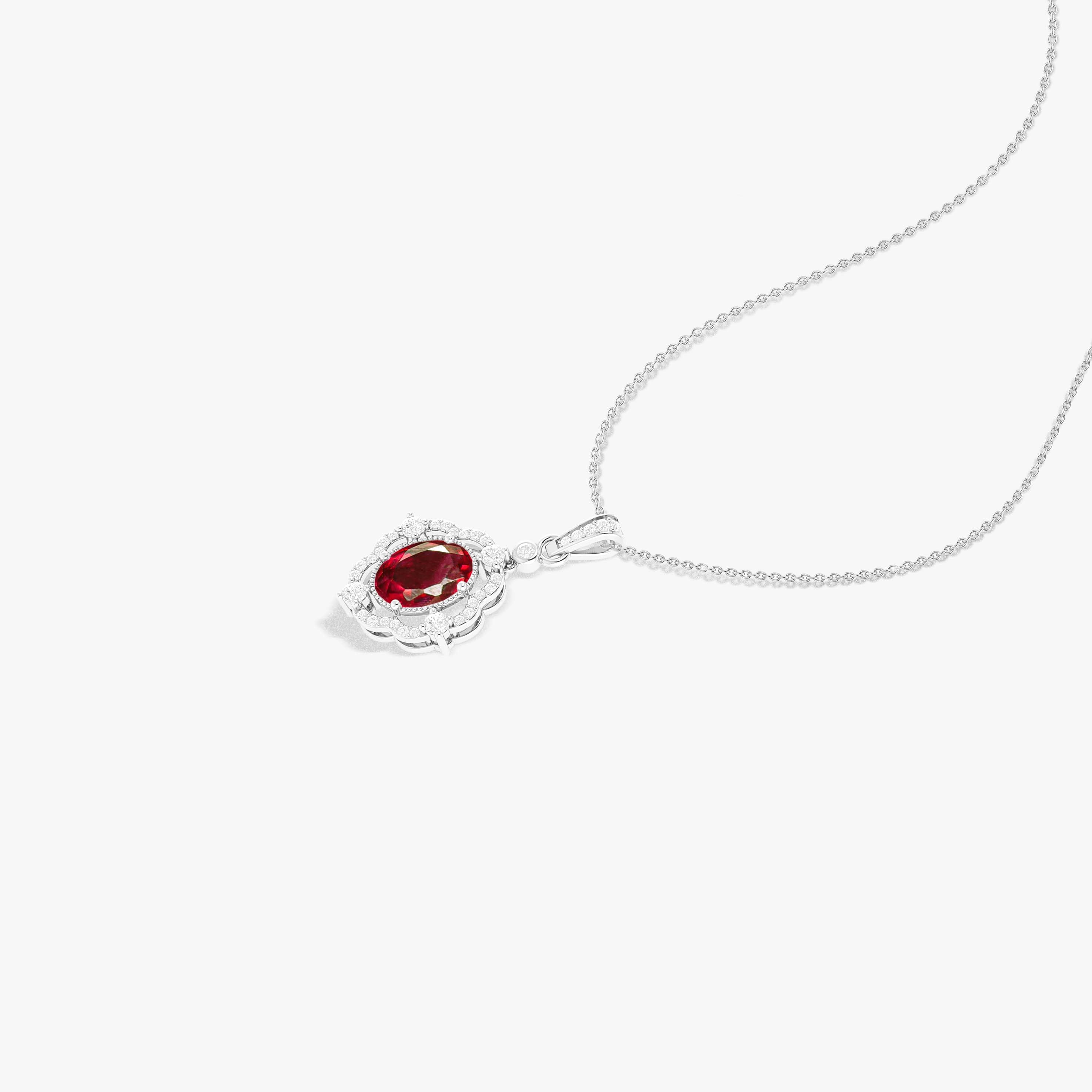 Red Ruby Gemstone Charm Pendant