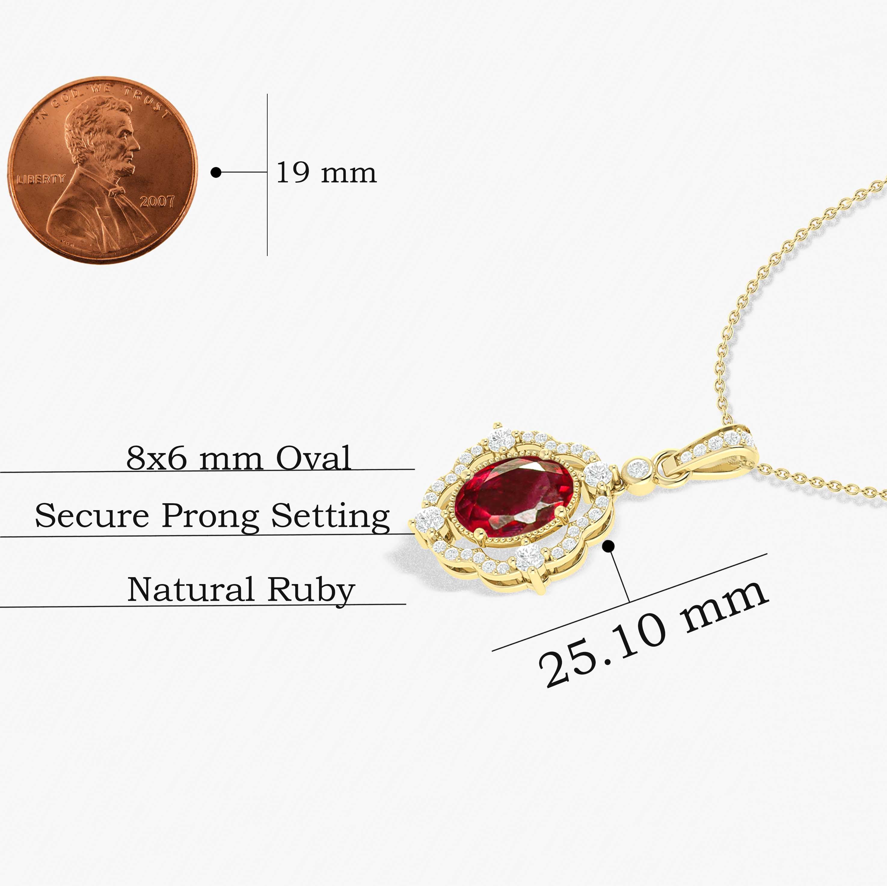 Red Ruby Gemstone Charm Pendant