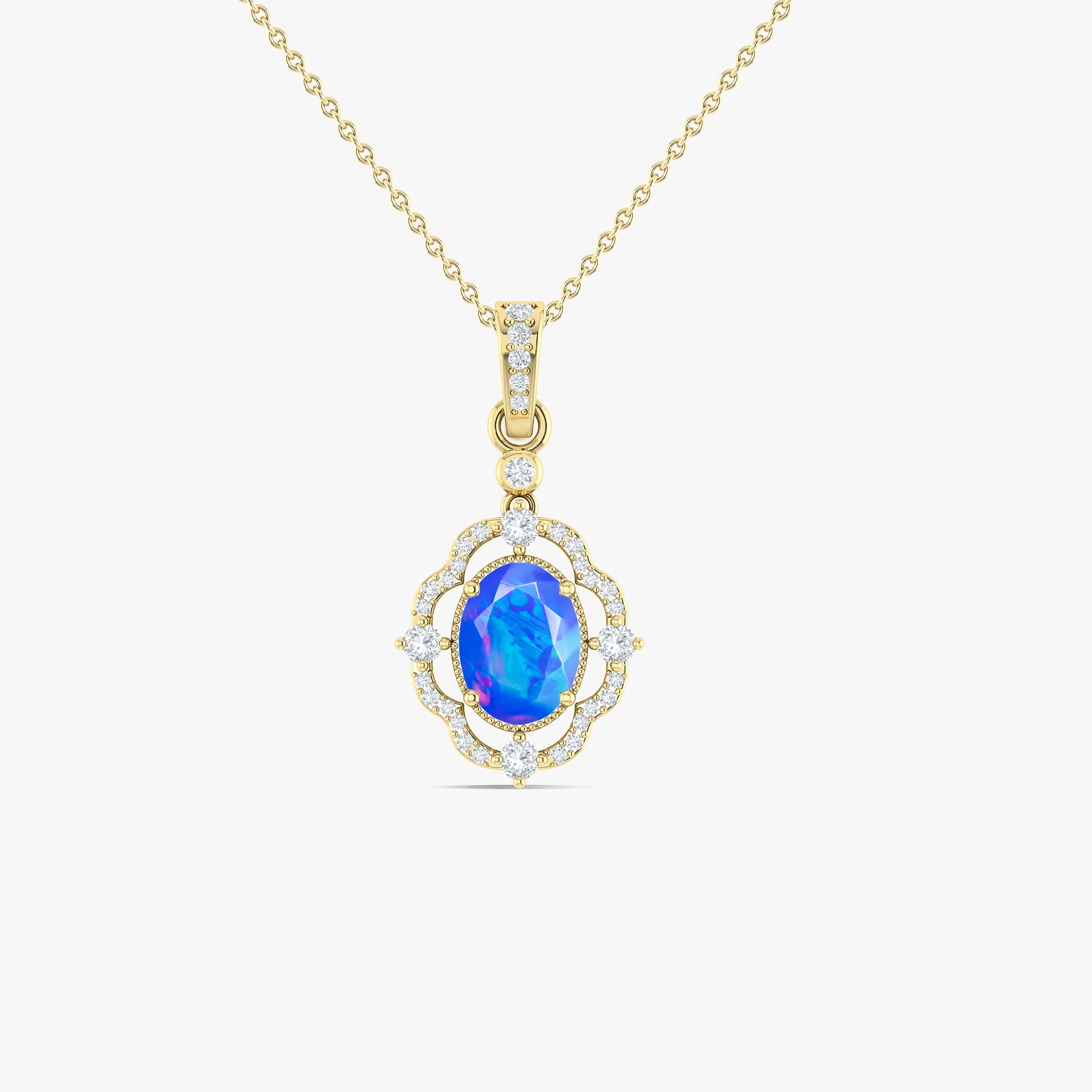 Blue Opal Gemstone Charm Pendant