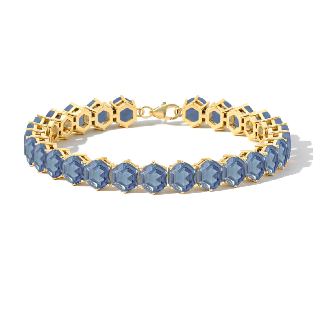 Alexandrite Octagon Tennis Bracelet in 925 Sterling Silver 5 MM 23.40 ct